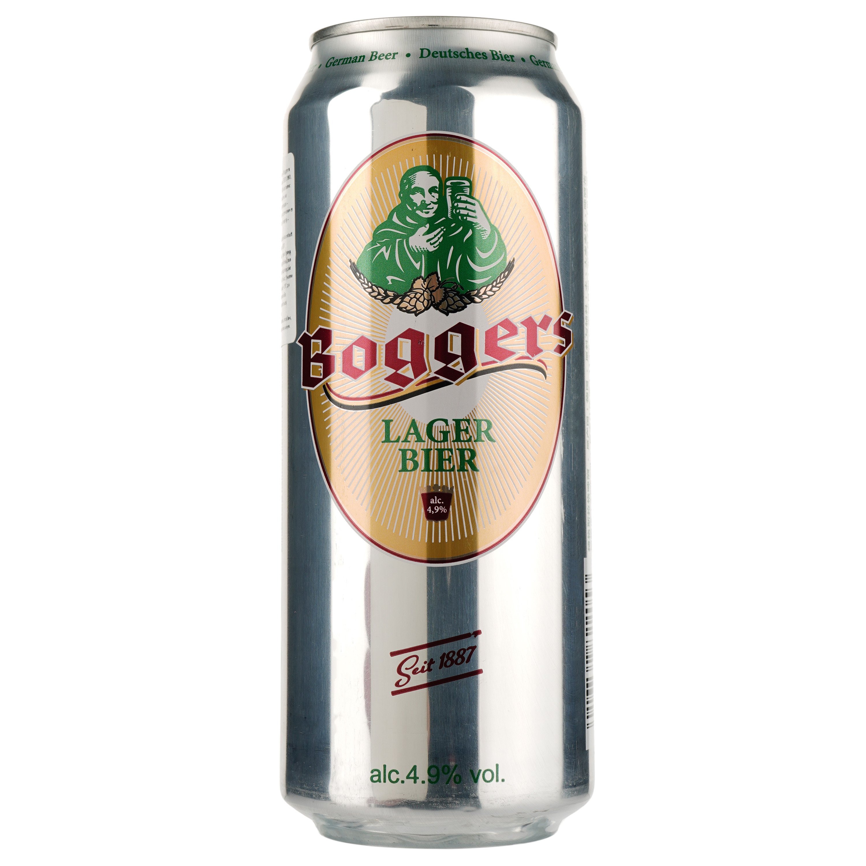 Пиво Boggers Lager світле, 4.9%, з/б, 0.5 л - фото 1