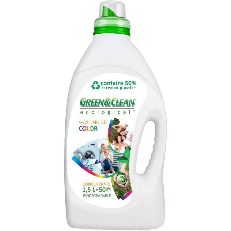 Гель для прання кольорового одягу Green & Clean Professional Color, концентрат, 1,5 л - фото 1