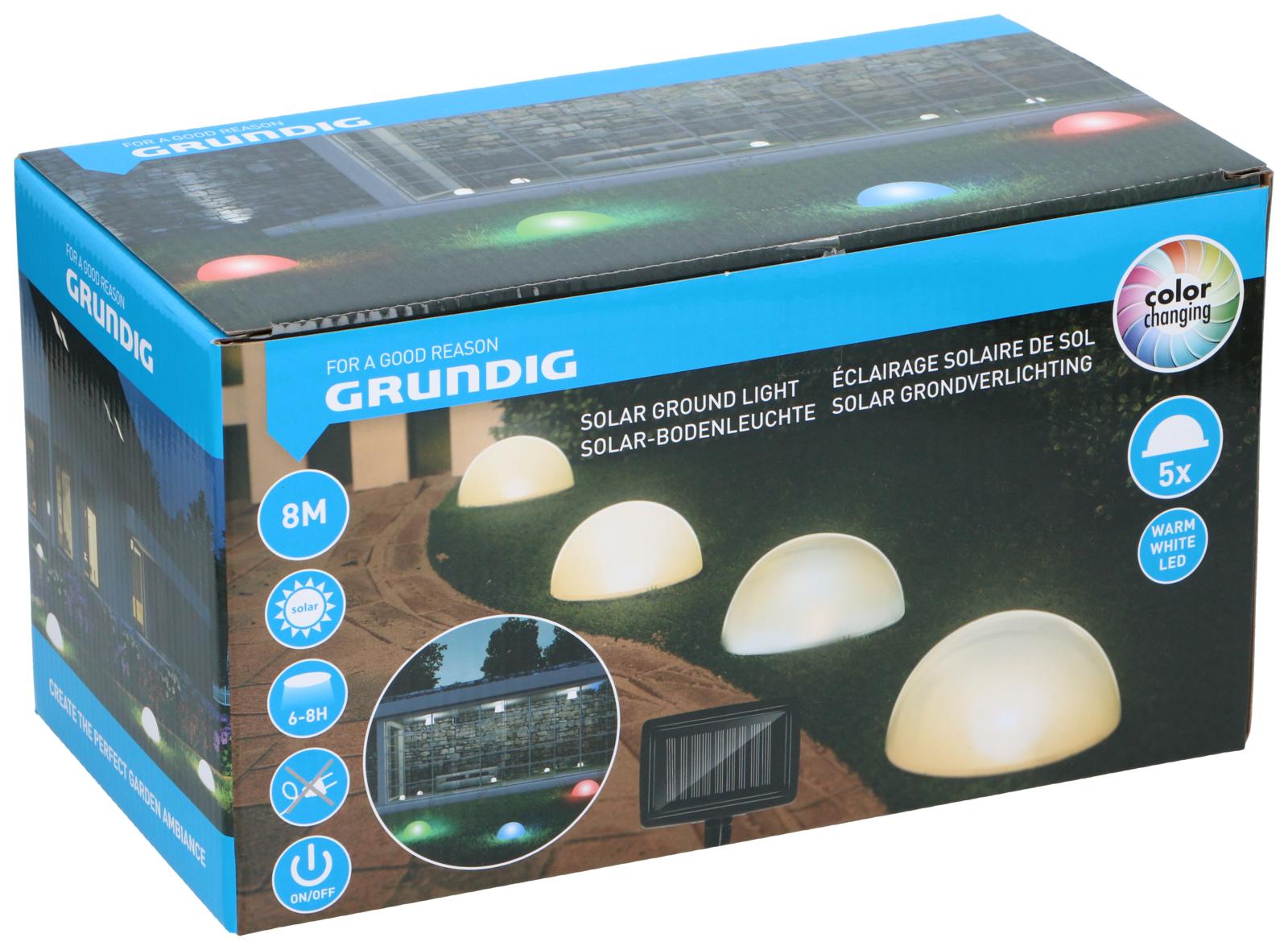 Набор садовых светильников Grundig на солнечной батарее 15x7x75 см 5 шт. - фото 5