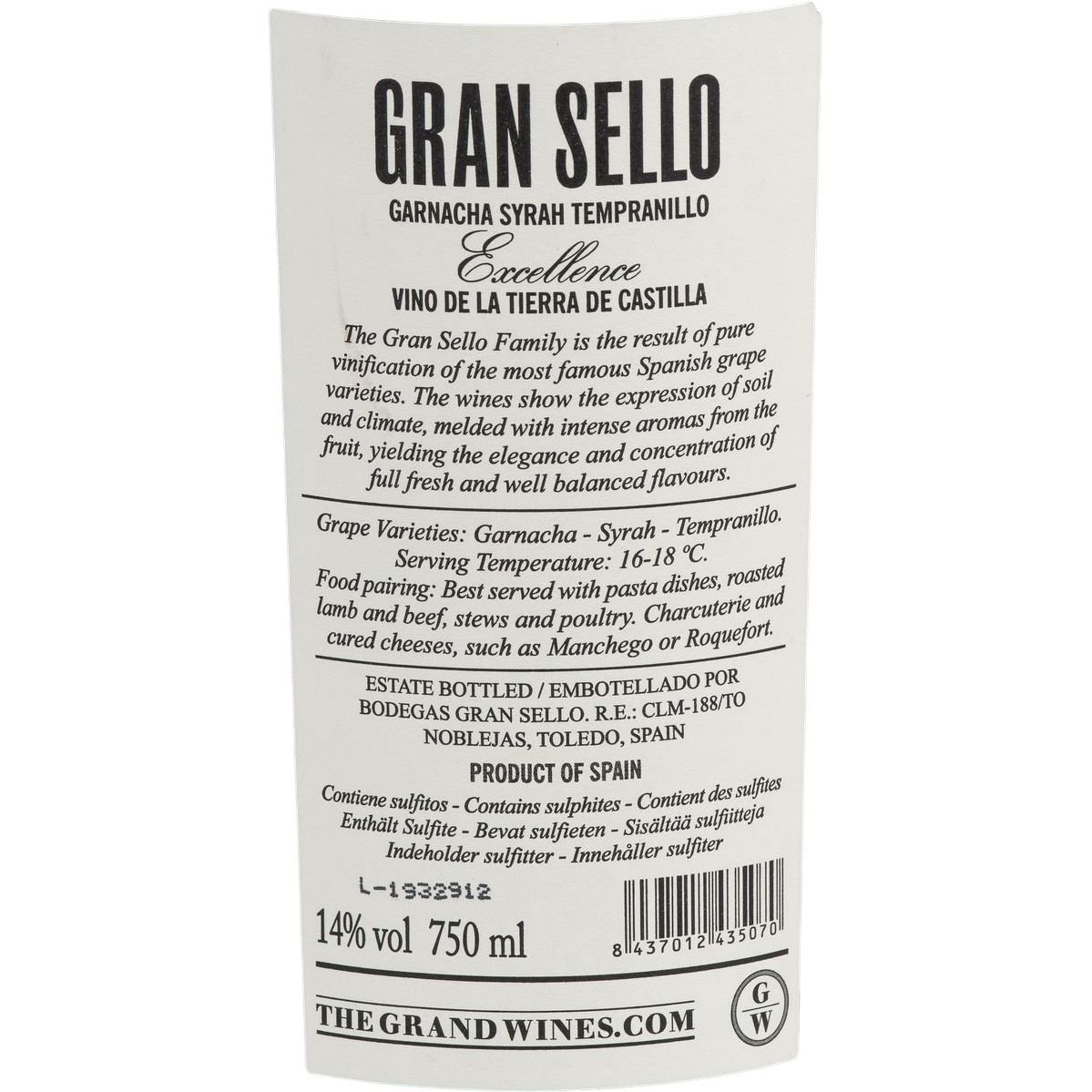 Вино Gran Sello Crianza GST 2018 червоне сухе 0.75 л - фото 2