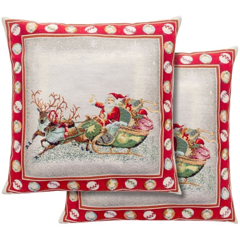 Наволочка новогодняя Lefard Home Textile Estrellas гобеленовая с люрексом, 45х45 см (716-182) - фото 1