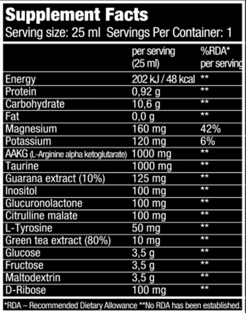 Енергетик BioTech USA Energy Shot Lemon 500 мл (20 шт. х 25 мл) - фото 4