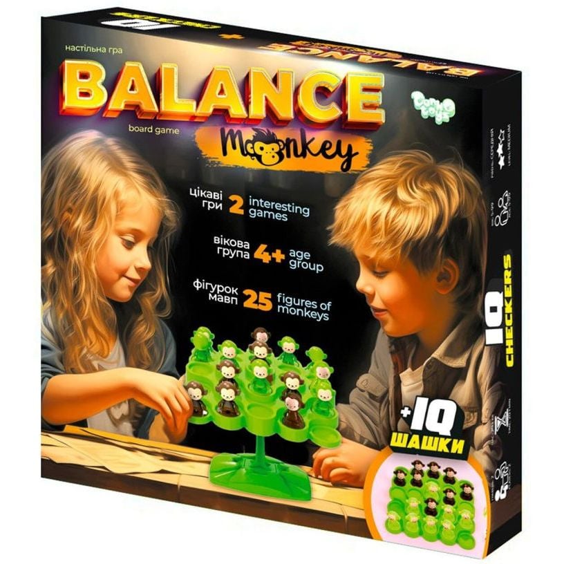 Розвиваюча настільна гра Balance Monkey Danko Toys BalM-01, 25 фігурок мавп - фото 1