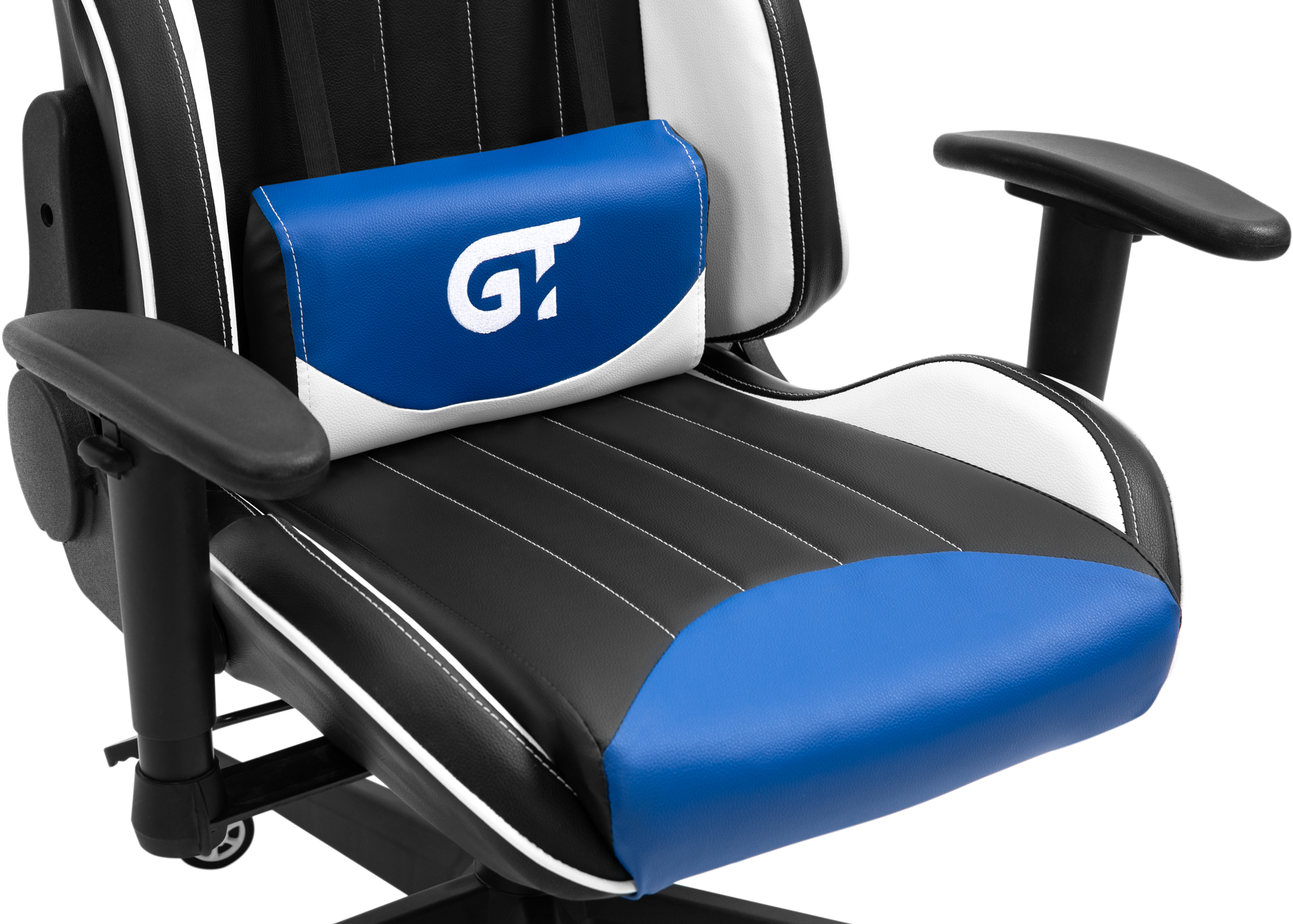 Геймерское кресло GT Racer черное с синим и белым (X-5813 Black/Blue/White) - фото 10