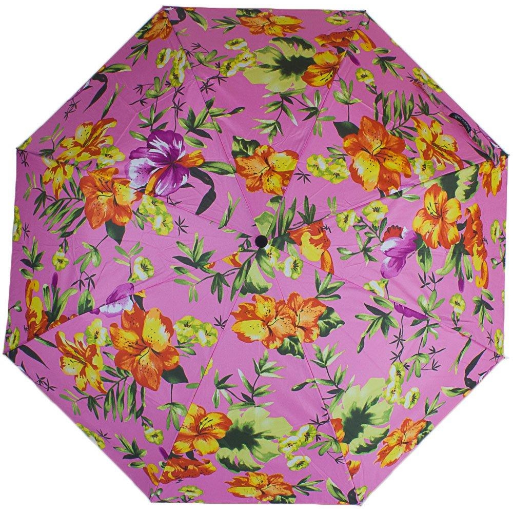 Жіноча складана парасолька напівавтомат Happy Rain 95 см рожева - фото 1