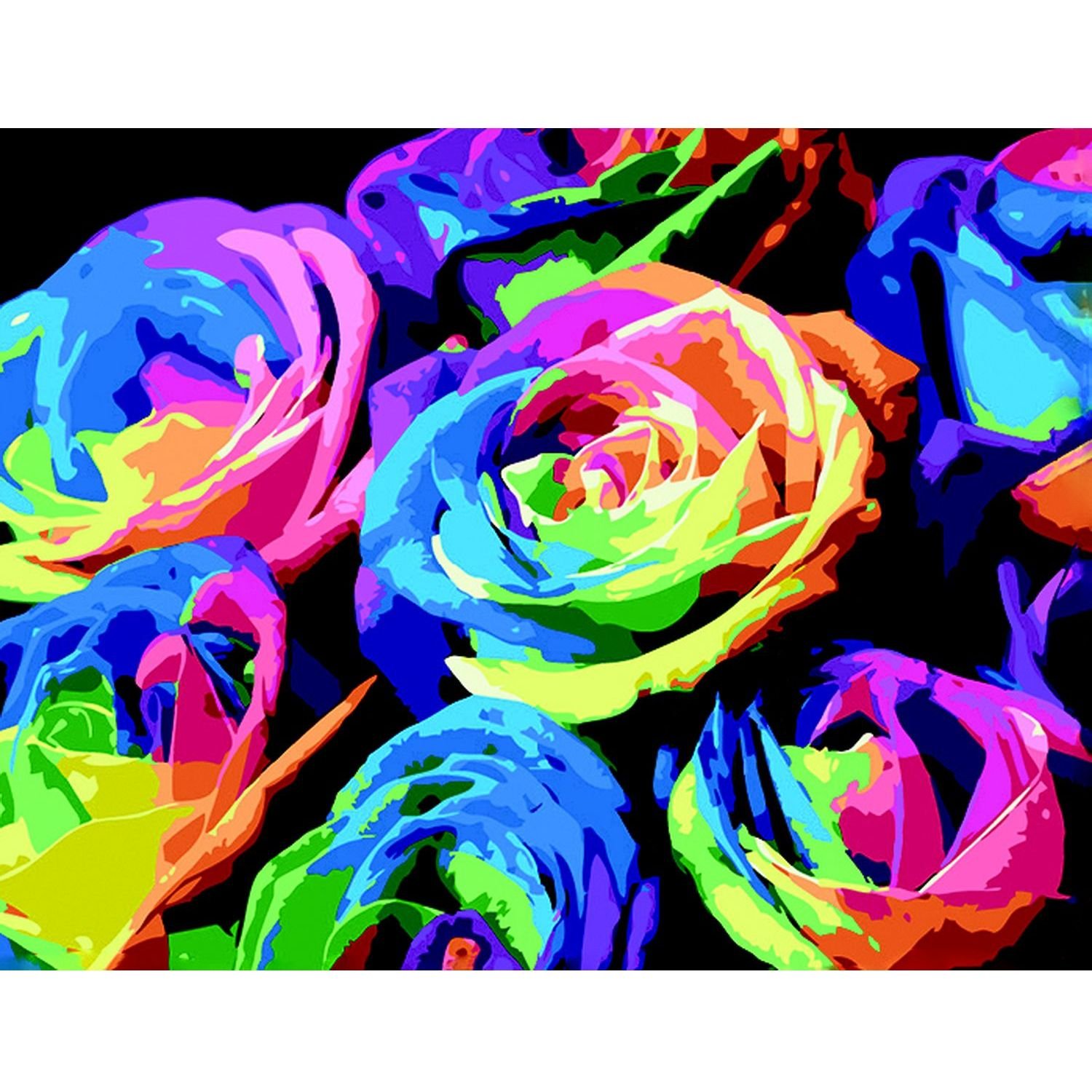 Картина за номерами ZiBi Art Line Веселкові троянди 40х50 см (ZB.64148) - фото 1