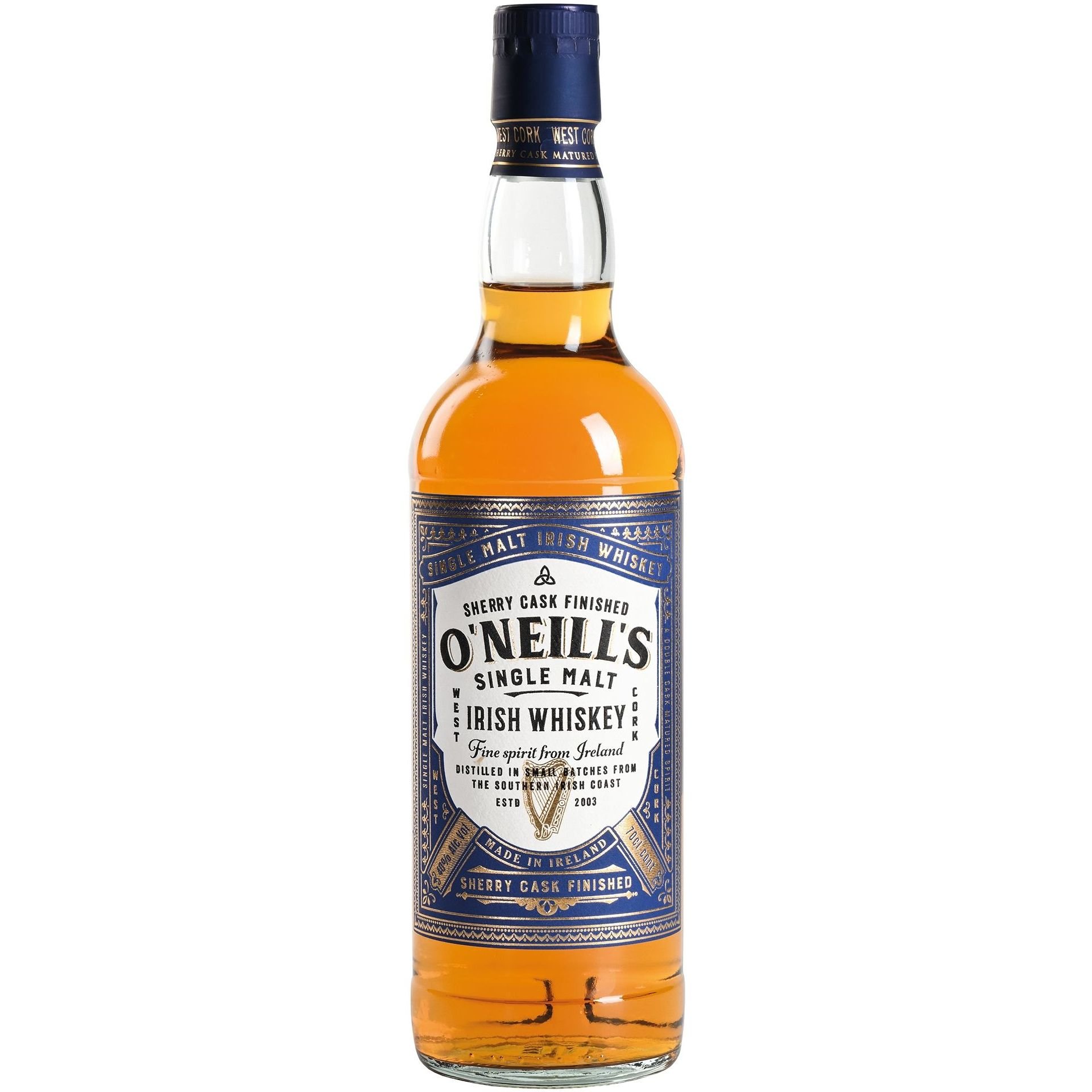 Виски O'Neills Sherry Cask Finished Single Malt Irish Whiskey 40% 0.7 л - фото 1