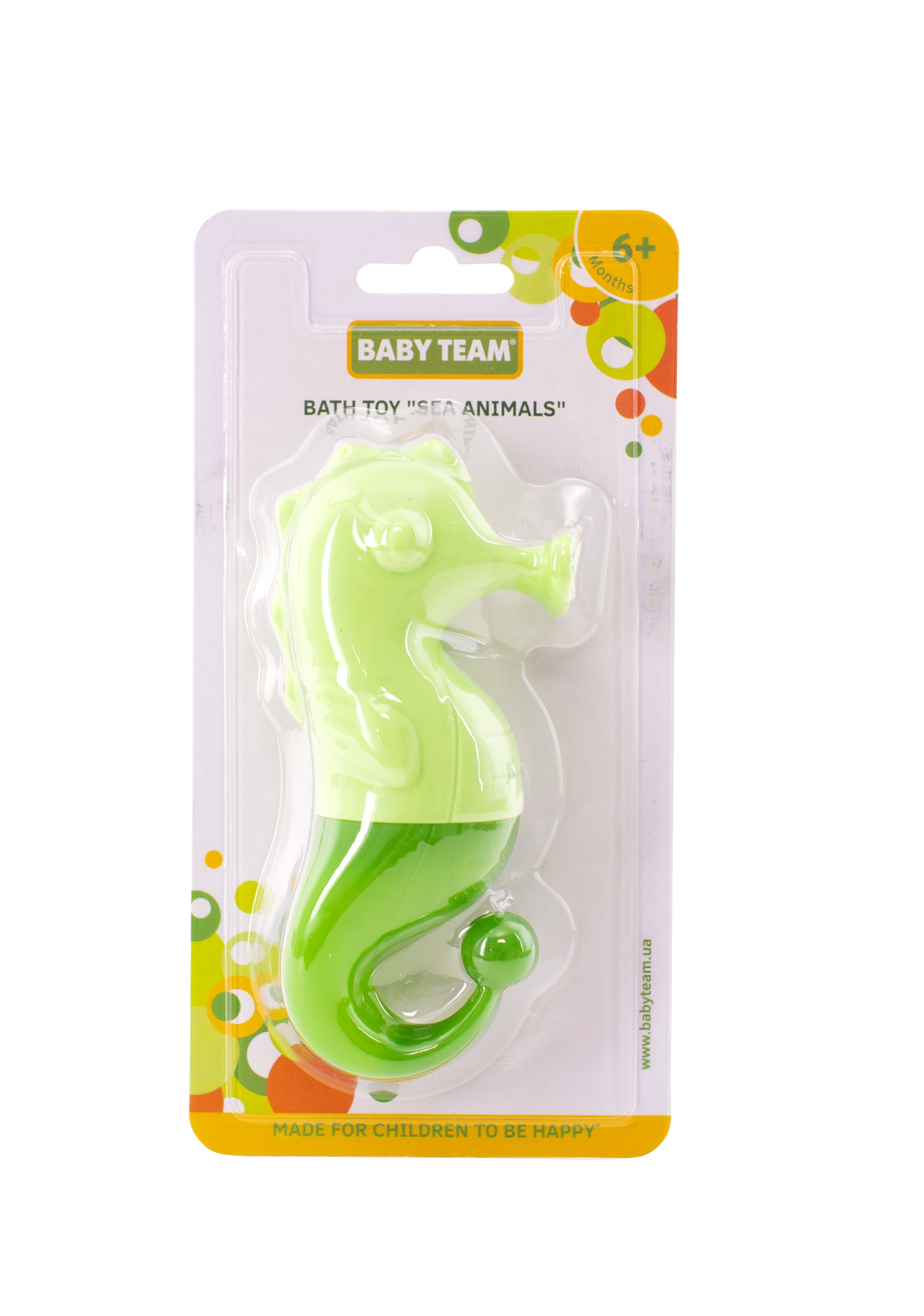 Іграшка для ванни Baby Team Морський коник, силікон, зелений (9019) - фото 3