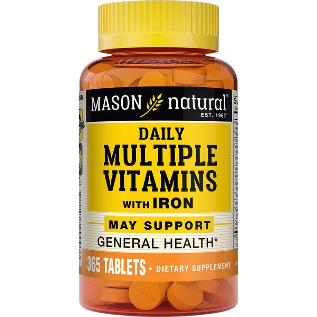 Мультивітаміни із залізом на кожен день Mason Natural Daily Multiple Vitamins With Iron 365 пігулок - фото 1