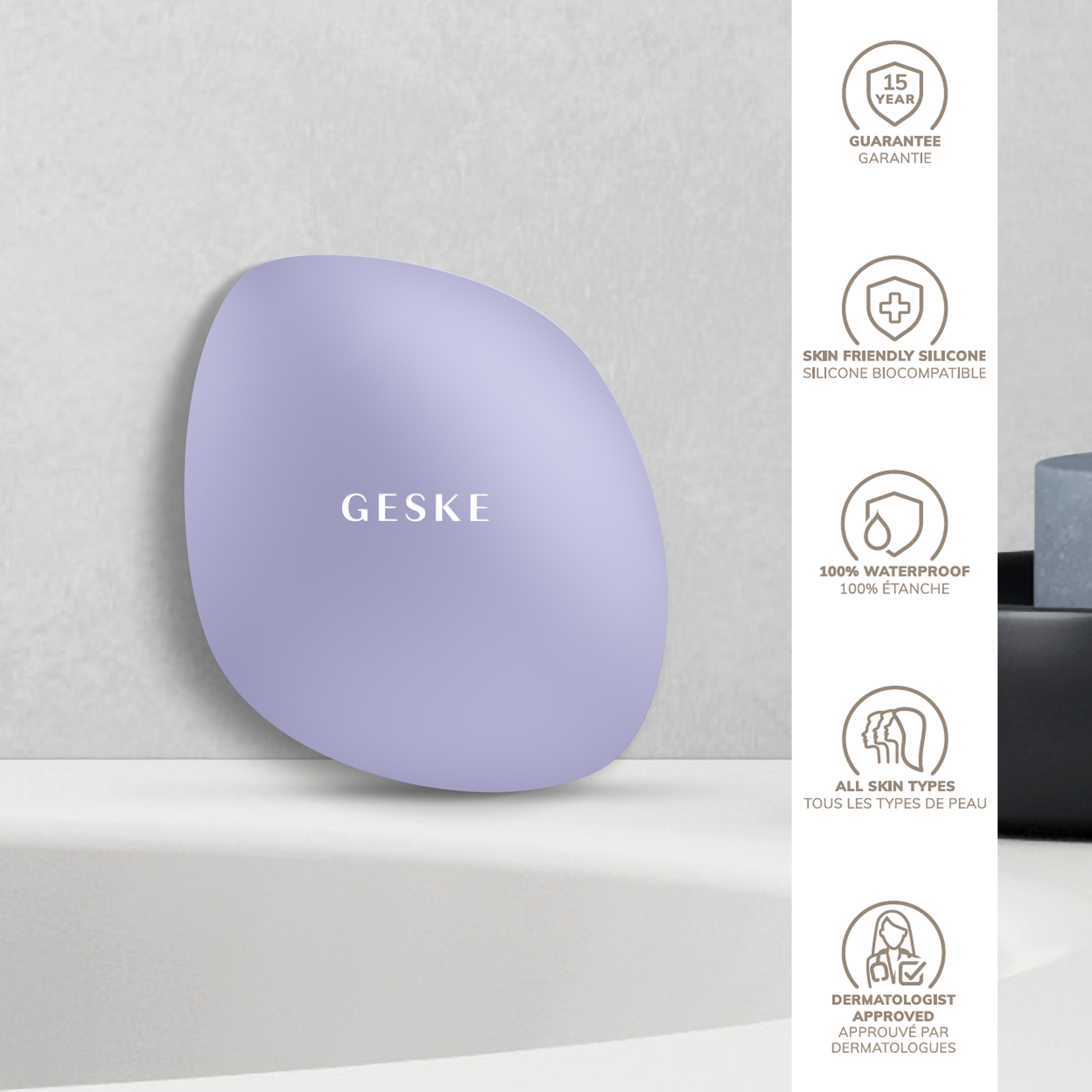 Щітка для обличчя GESKE Facial Brush 4 в 1 фіолетова - фото 7