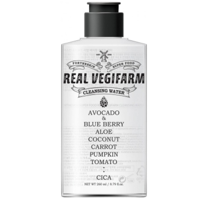 Жидкость для снятия макияжа Fortheskin Real Vegifarm Cleansing Water, 260 мл - фото 1