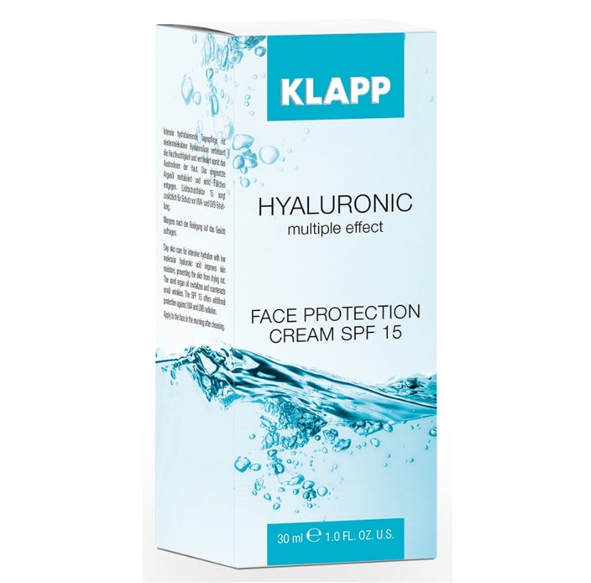 Крем для обличчя Klapp Hyaluronic Multiple Effect Face Protection Cream SPF15, 30 мл - фото 2