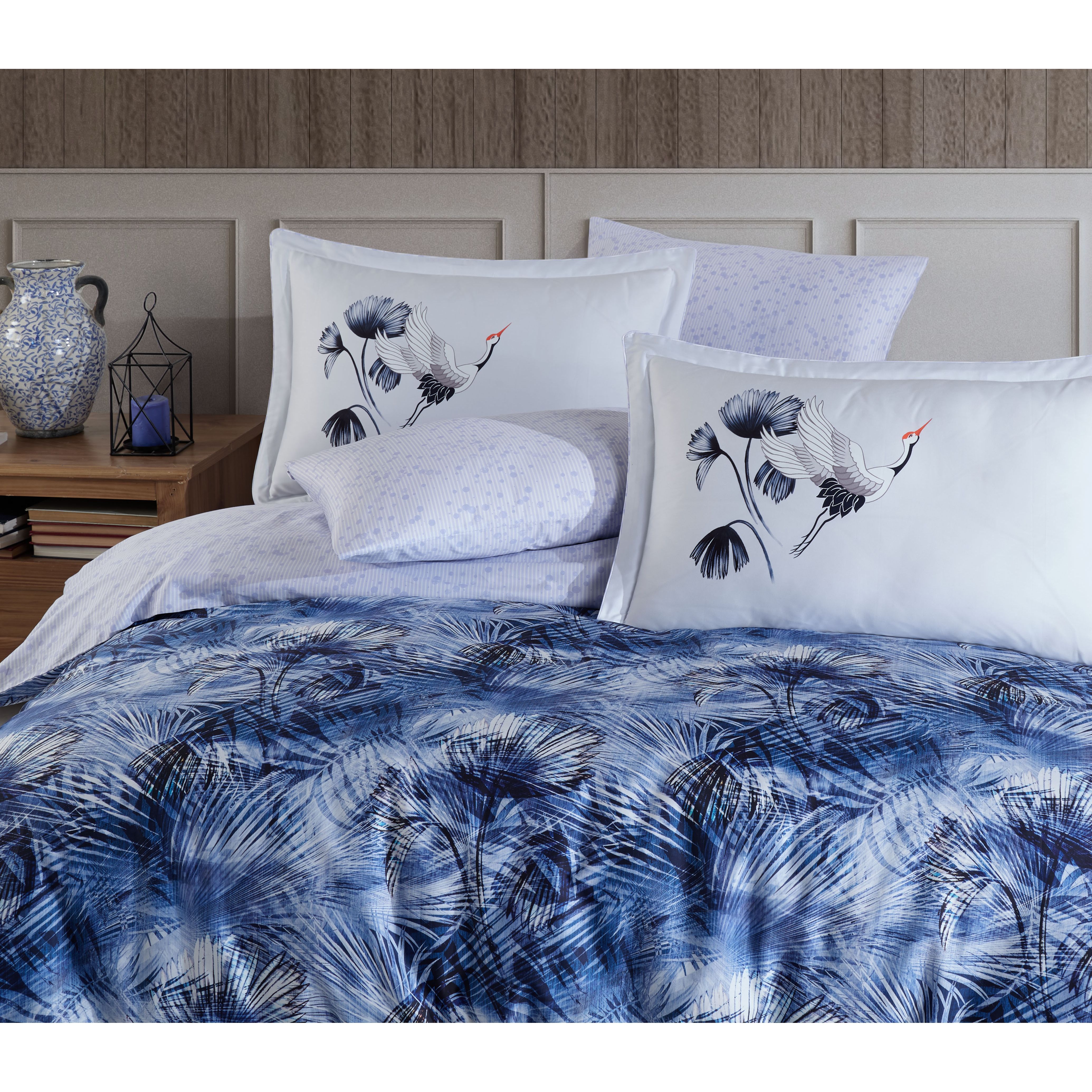 Комплект постельного белья Hobby Premium Sateen Lilian евро синий (606518_2,0) - фото 3