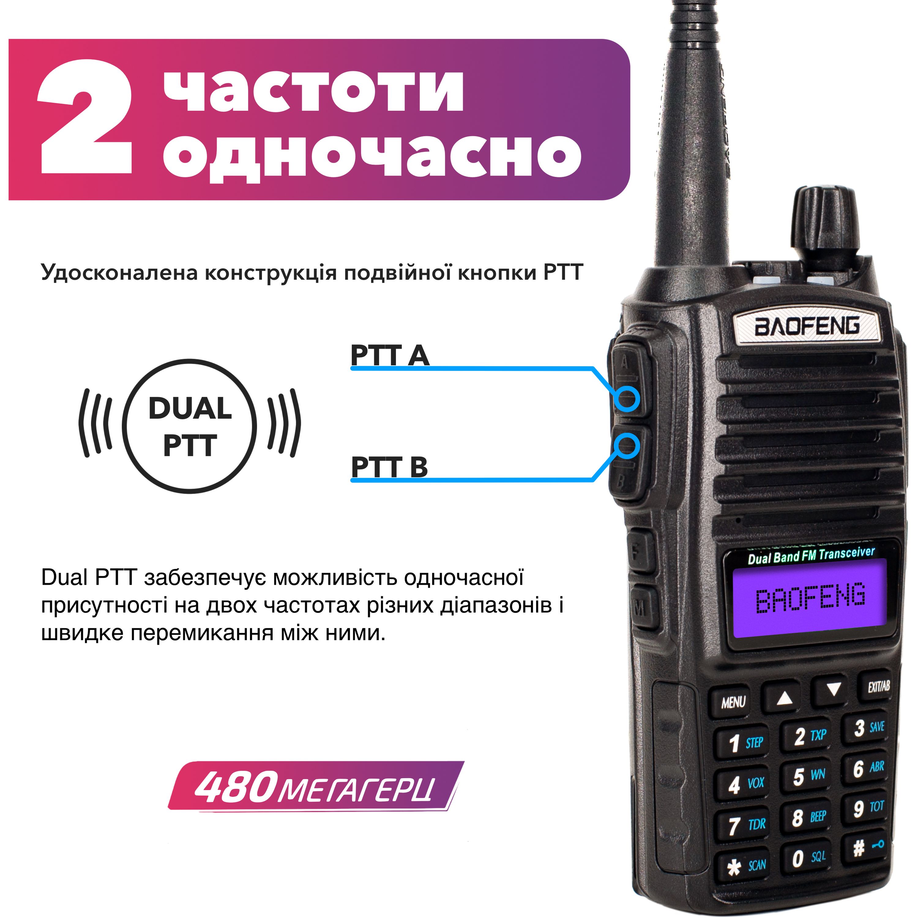 Комплект раций Baofeng UV-82 MK5 2 шт. (8152) - фото 3