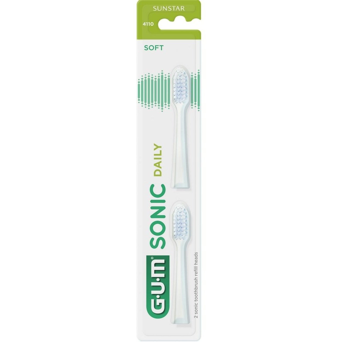 Сменная головка для зубной щетки GUM Sonic Daily белая 2 шт. - фото 1
