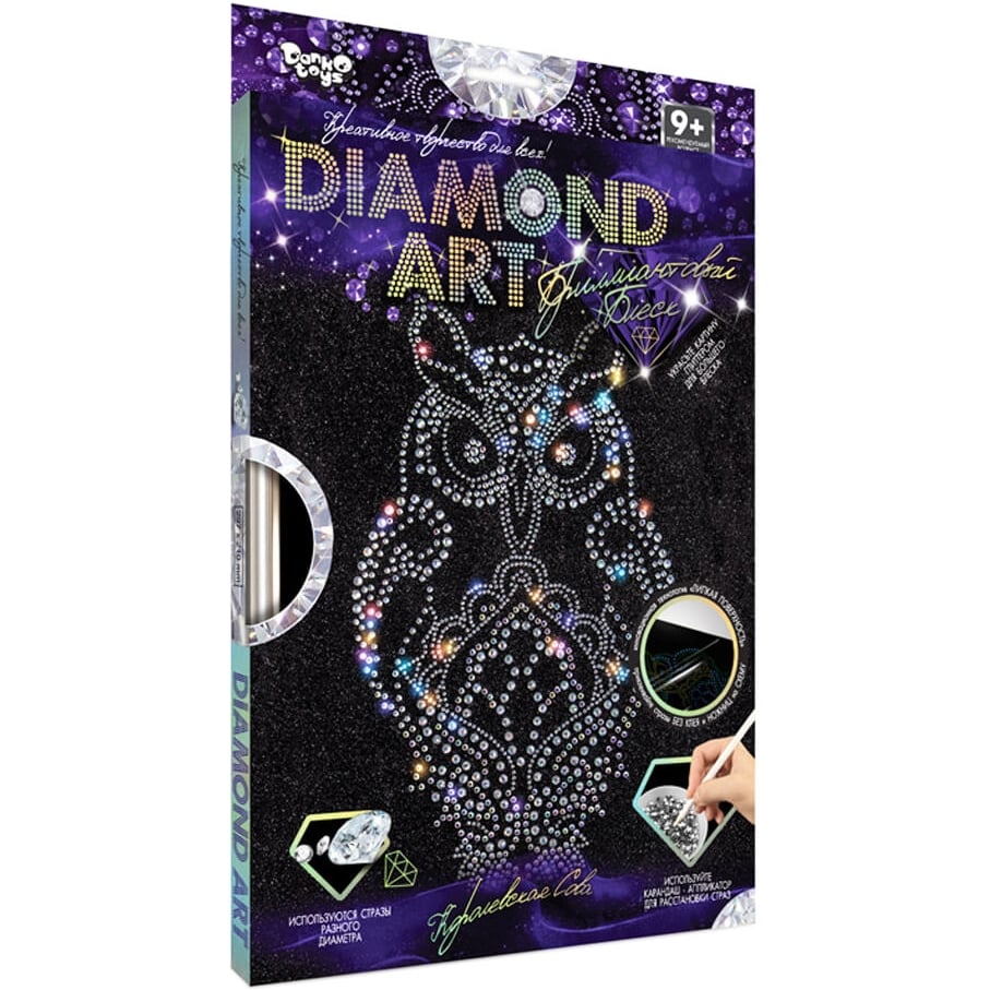 Комплект креативної творчості Danko Toys Diamond Art DAR-01 Королівська Сова - фото 1