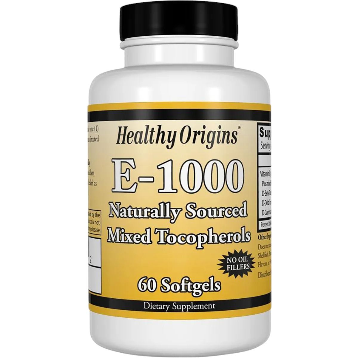 Витамин E Healthy Origins 1000IU 60 желатиновых капсул - фото 1