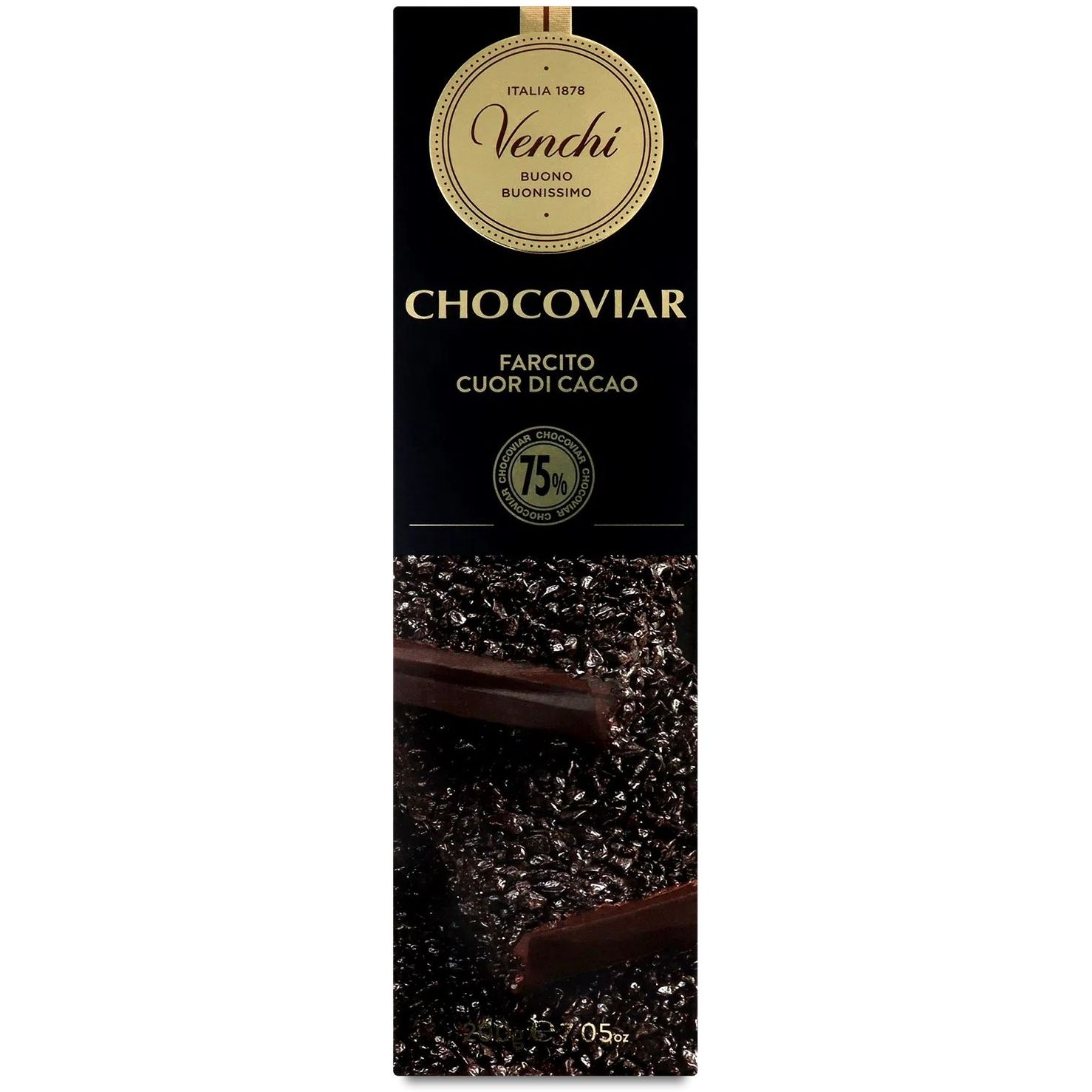 Батончик Venchi Chocaviar Bar черный шоколад 200 г - фото 1