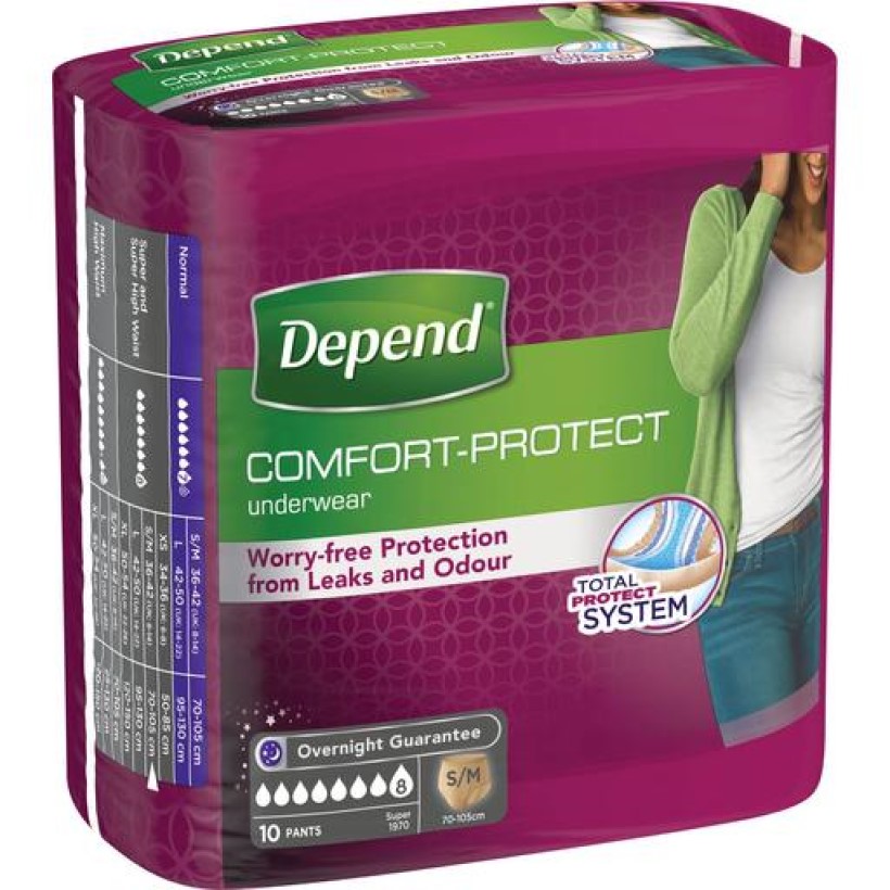 Впитывающее нижнее белье Depend для женщин, S/M, 10 шт. (2 уп. х 10 шт.) - фото 2