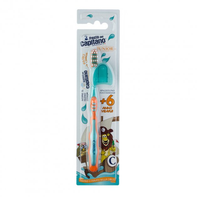Зубна щітка Pasta Del Capitano Junior 6+, блакитний з помаранчевим - фото 1