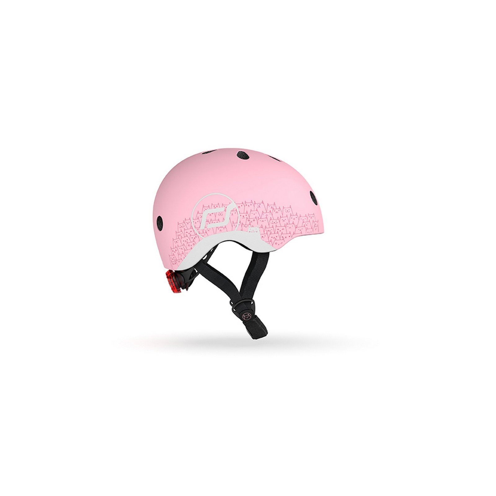 Шлем защитный Scoot and Ride светоотражающий, с фонариком, 45-51 см (XXS/XS), розовый (SR-210225-ROSE) - фото 4