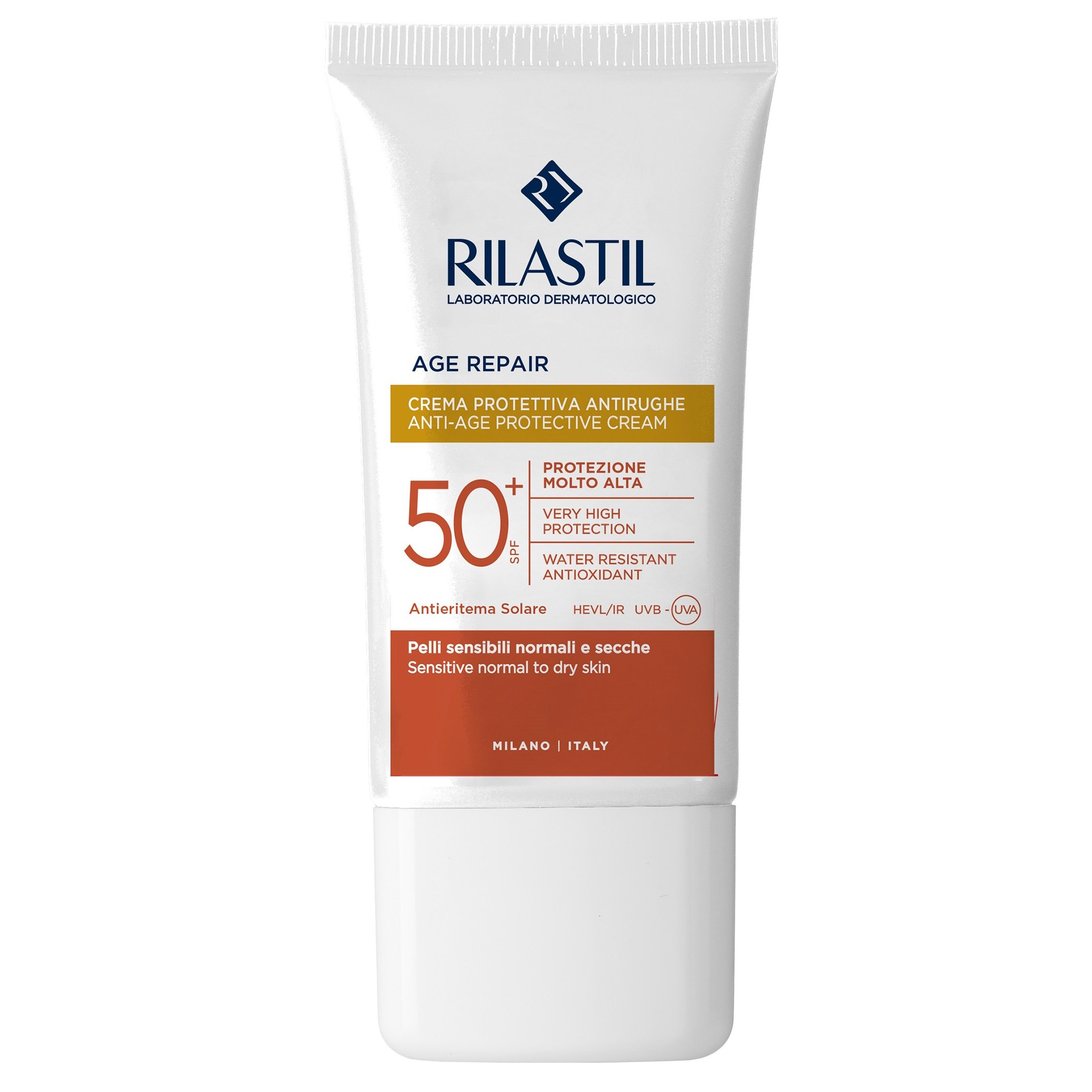 Антивіковий сонцезахисний крем Rilastil для обличчя, з SPF 50+, 40 мл - фото 1