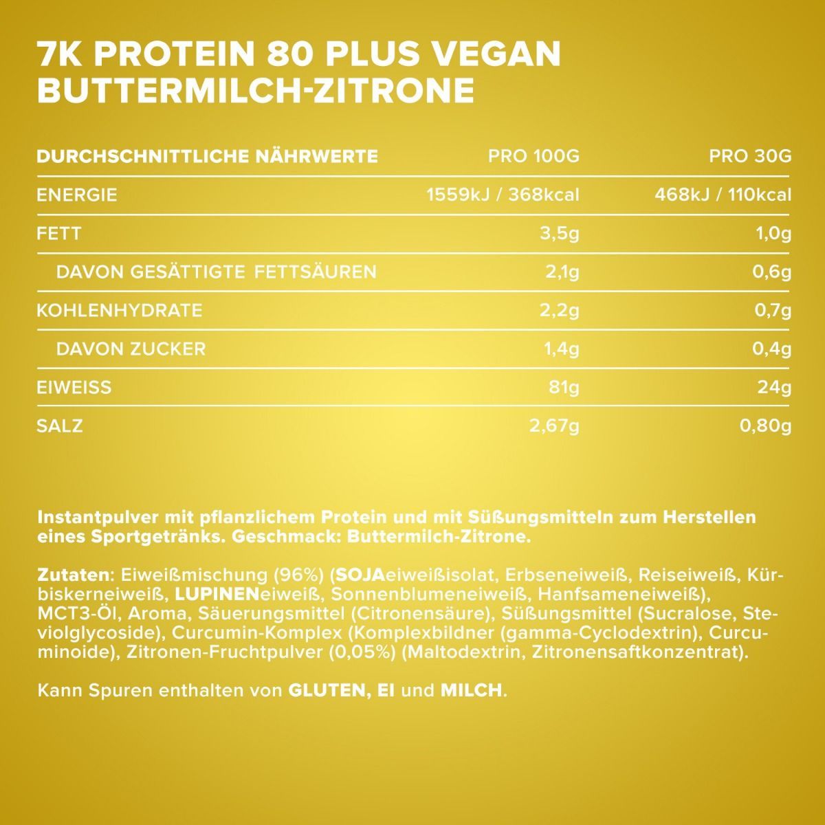 Протеин IronMaxx Vegan Protein 7k - 80 Plus Пахта-Лимон 500 г - фото 5