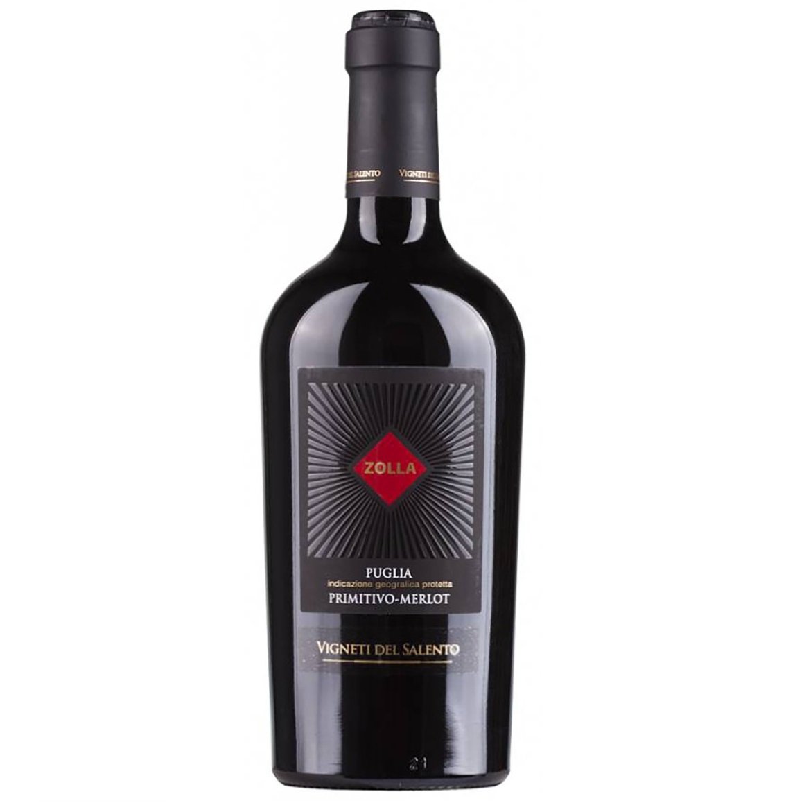 Вино Fantini Farnese Zolla Primitivo Merlot, красное, полусухое, 13,5%, 0,75 л (8000017138958) - фото 1