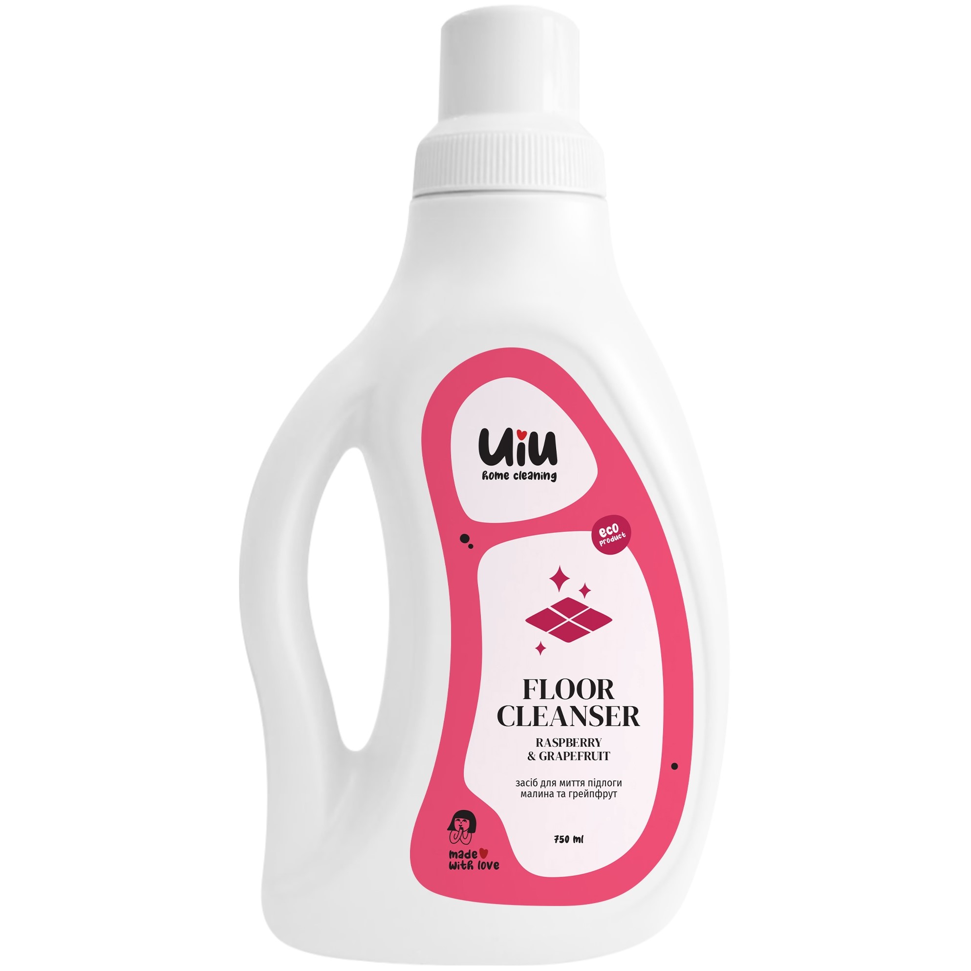 Средство для мытья полов UIU Малина & Грейпфрут 0.75 л - фото 1