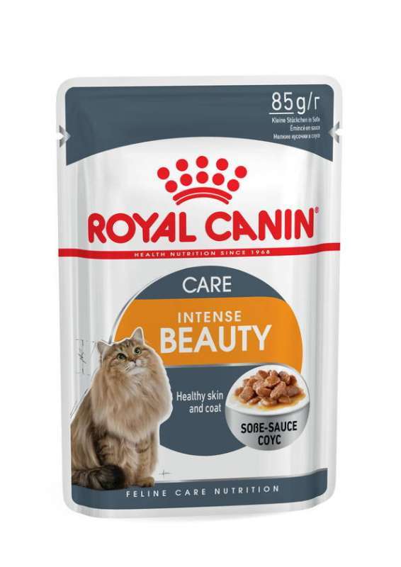 Влажный корм для кошек с чувствительной кожей и проблемной шерстью Royal Canin Intense Beauty, кусочки в соусе, 85 г - фото 1