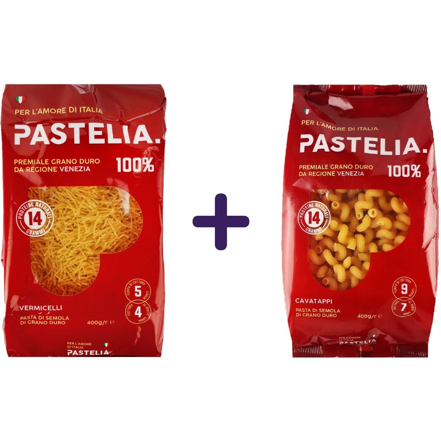 Набор макаронных изделий Pastelia Vermicelli 400 г + Pastelia Cavatappi 400 г - фото 2