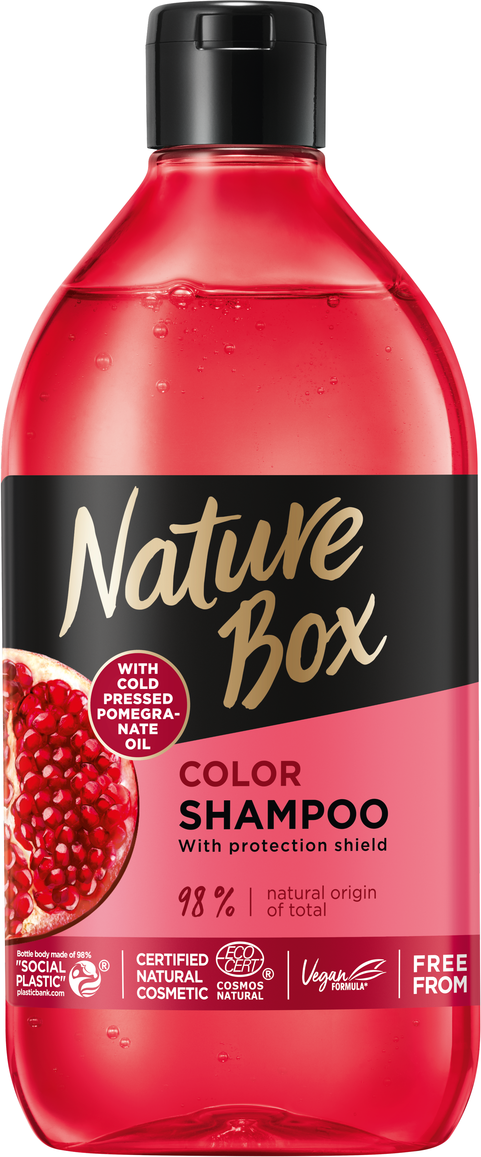 Шампунь Nature Box для фарбованого волосся, з гранатовою олією холодного віджиму, 385 мл - фото 1
