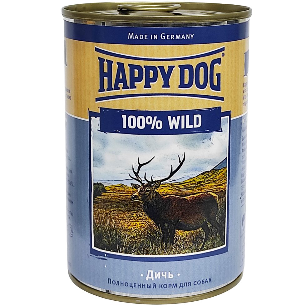 Влажный корм для собак Happy Dog Dose 100 % Wild, с дичью, 400 г (6000662) - фото 1
