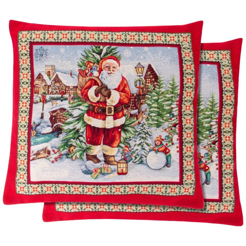 Наволочка новорічна Lefard Home Textile Kemi гобеленова з люрексом, 45х45 см (732-244) - фото 1