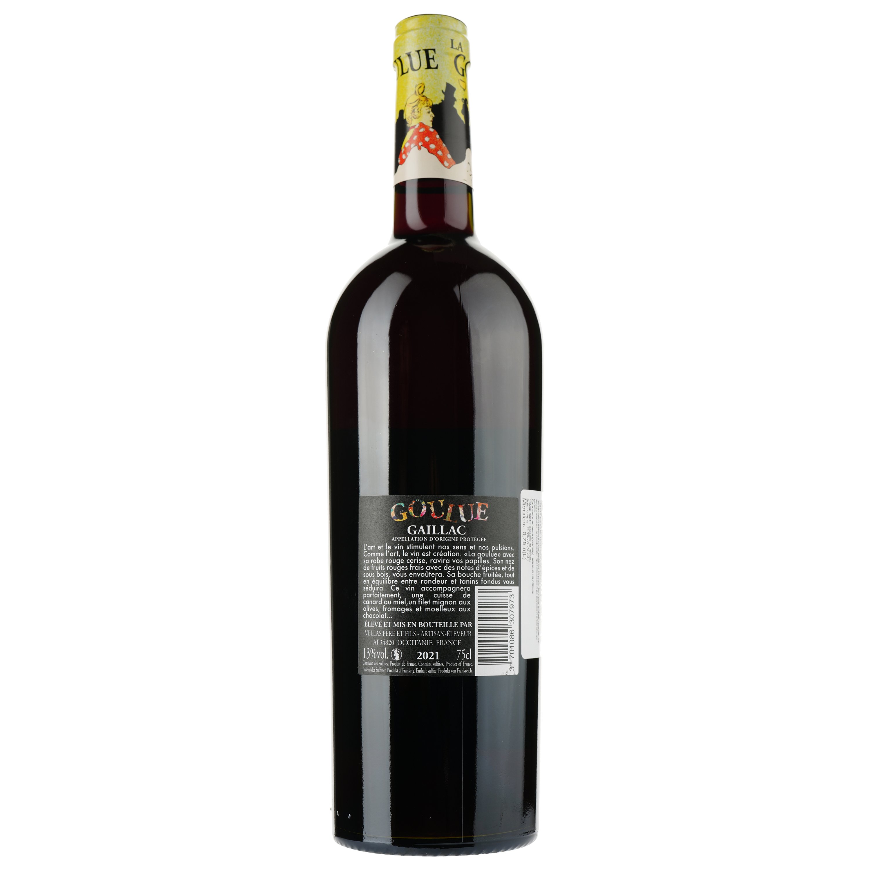 Вино La Goulue AOP Gaillac 2021, красное, сухое 0,75 л - фото 2