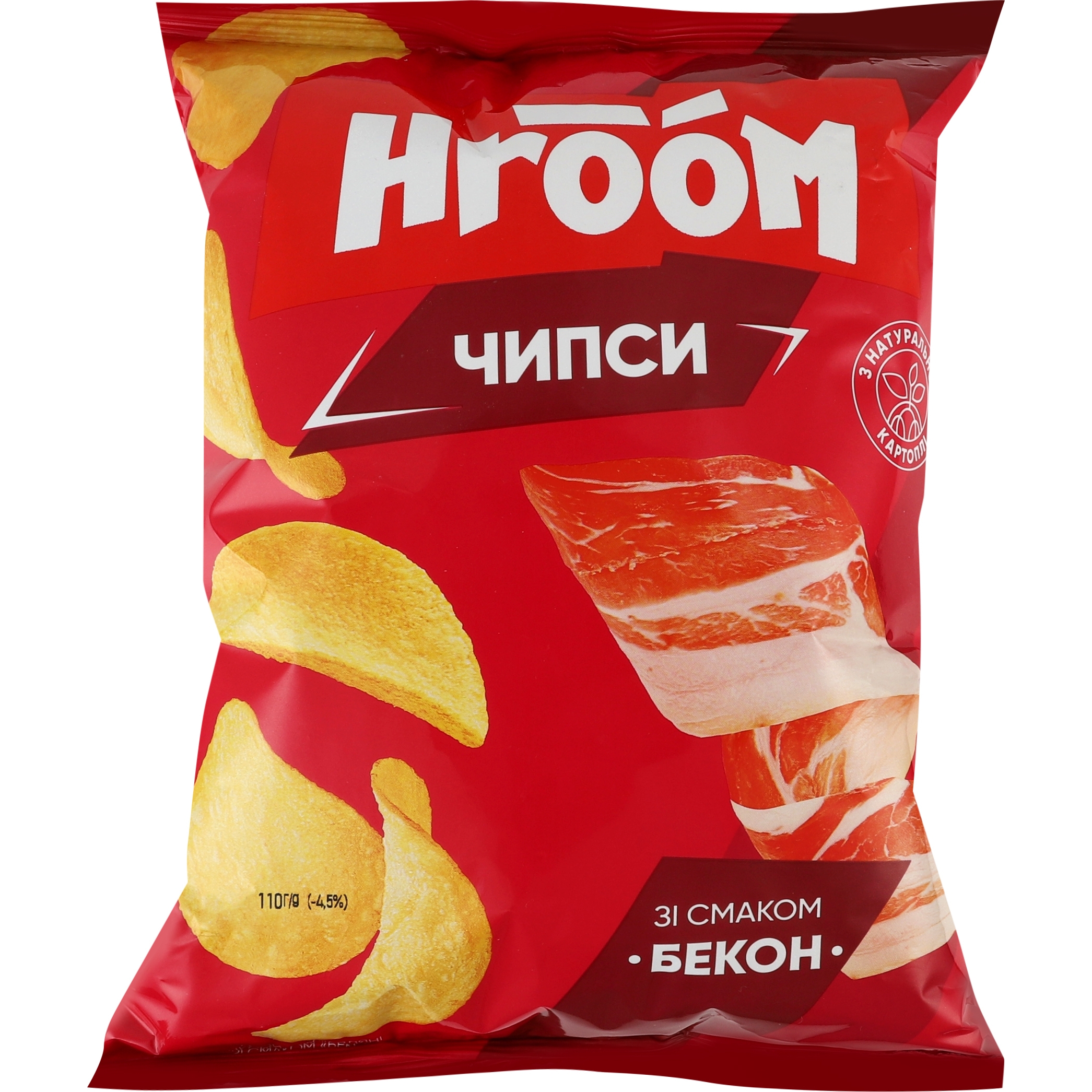 Чипсы Hroom! со вкусом бекона 110 г - фото 1