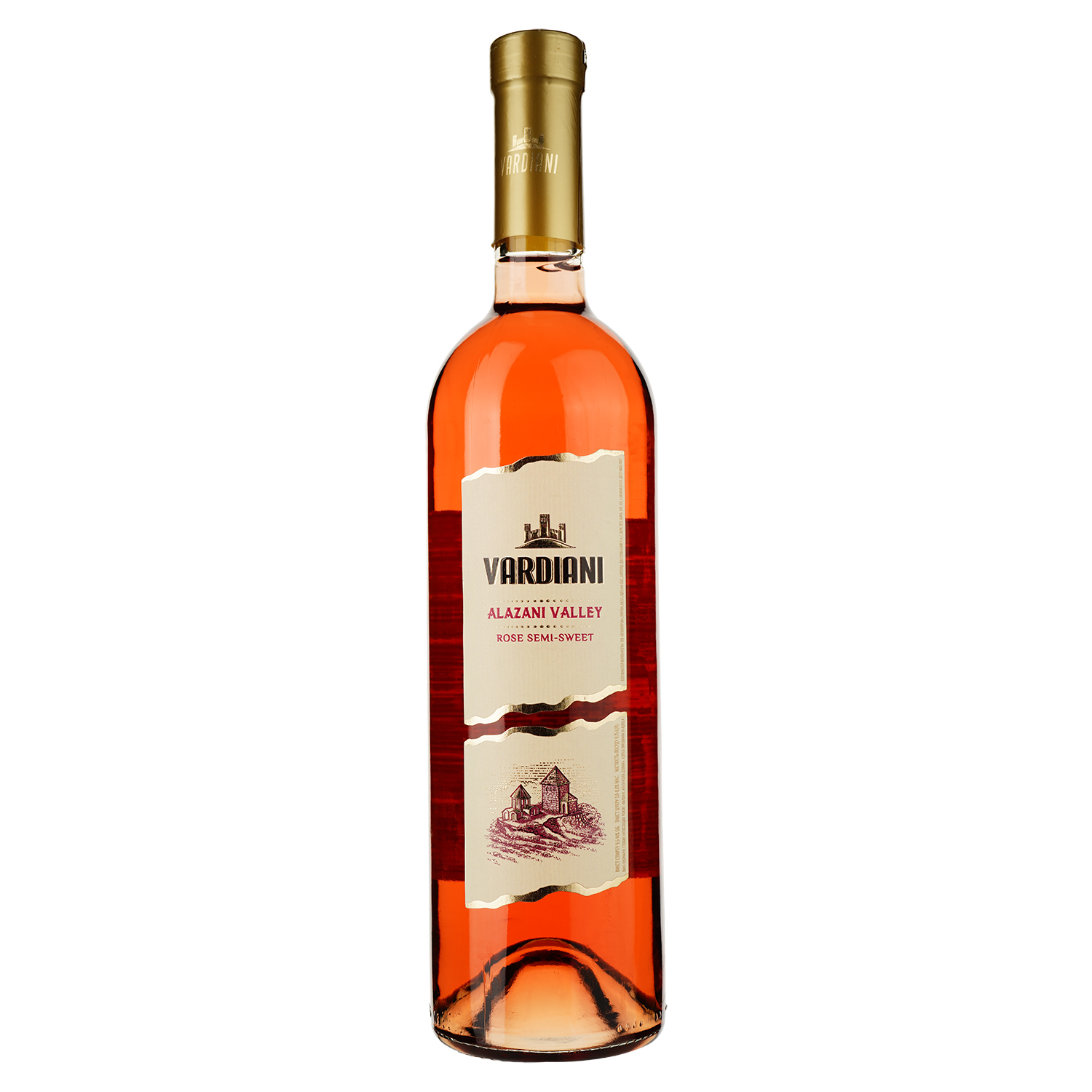 Вино Vardiani Алазанська долина, рожеве, напівсолодке, 0,75 л - фото 1