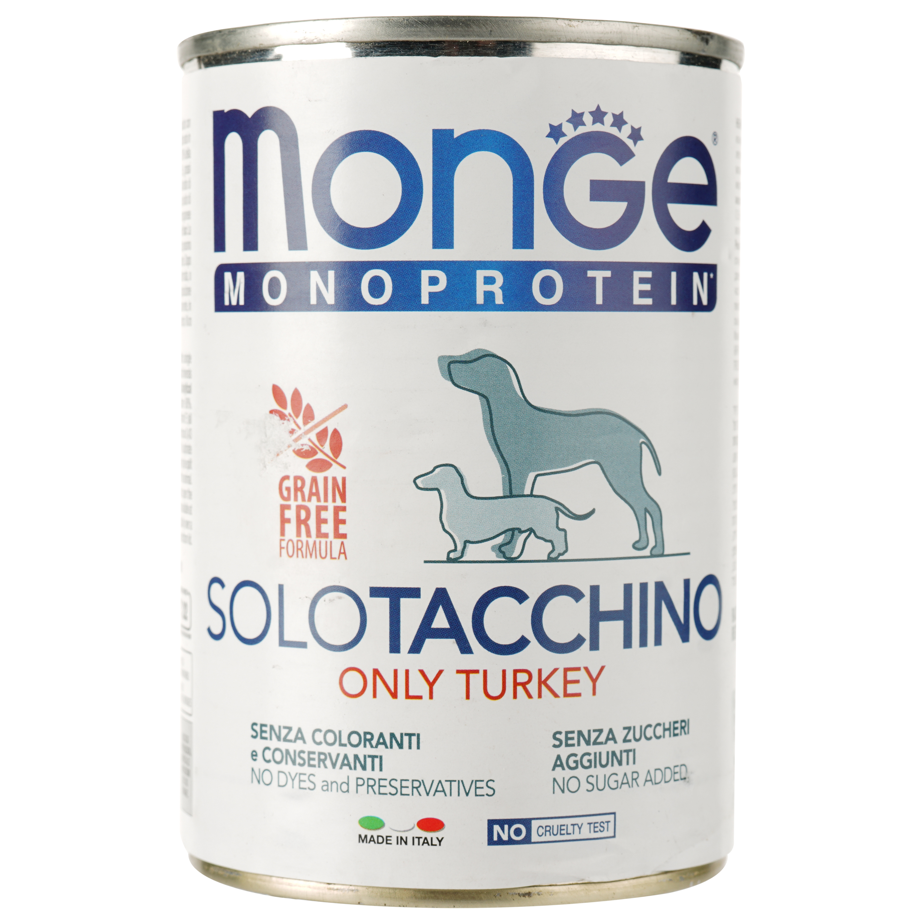 Влажный корм Monge Dog Solo, для взрослых собак, 100% индейка, 400 г - фото 1