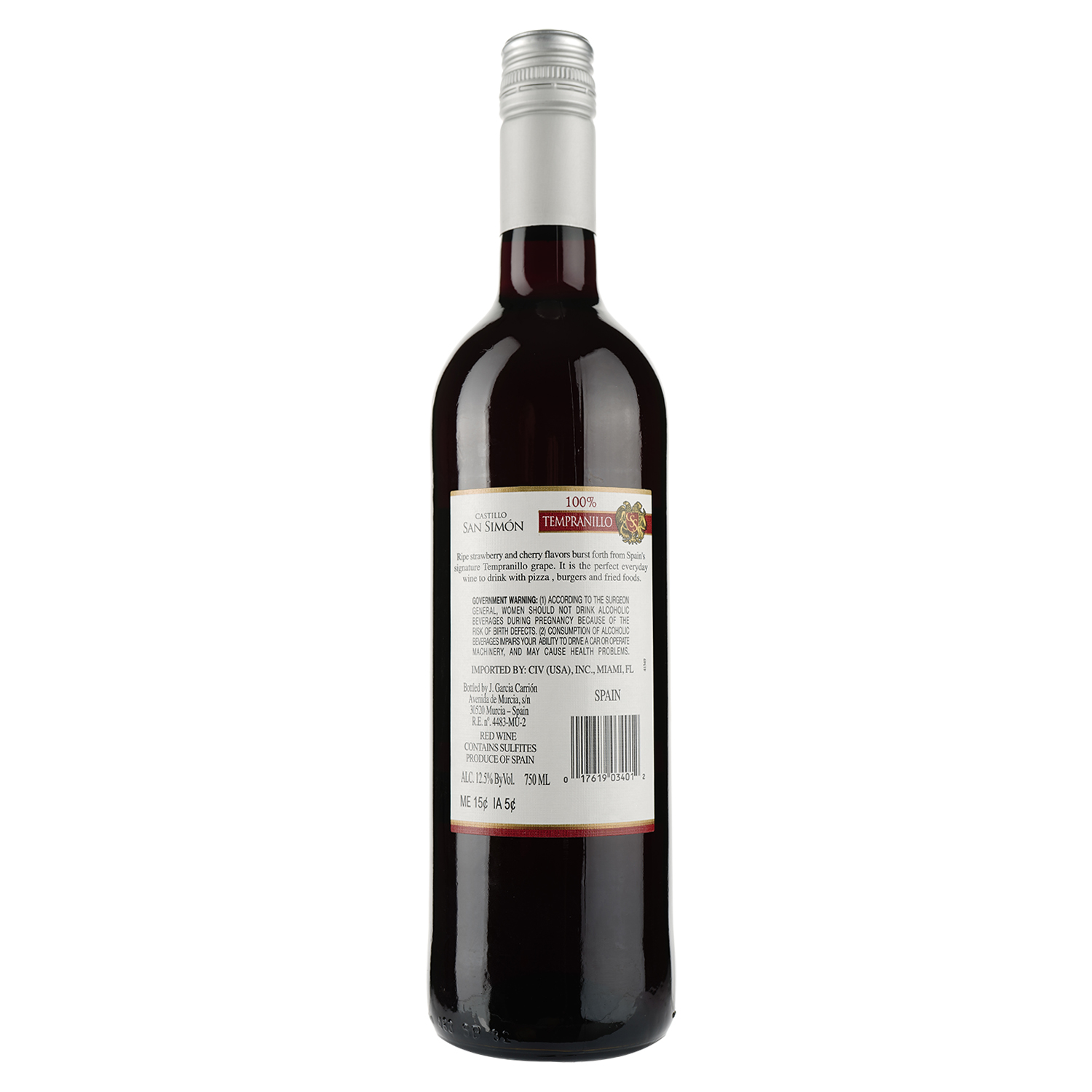 Вино Castillo San Simon Tempranillo, красное, сухое, 12,5%, 0,75л (27250) - фото 2