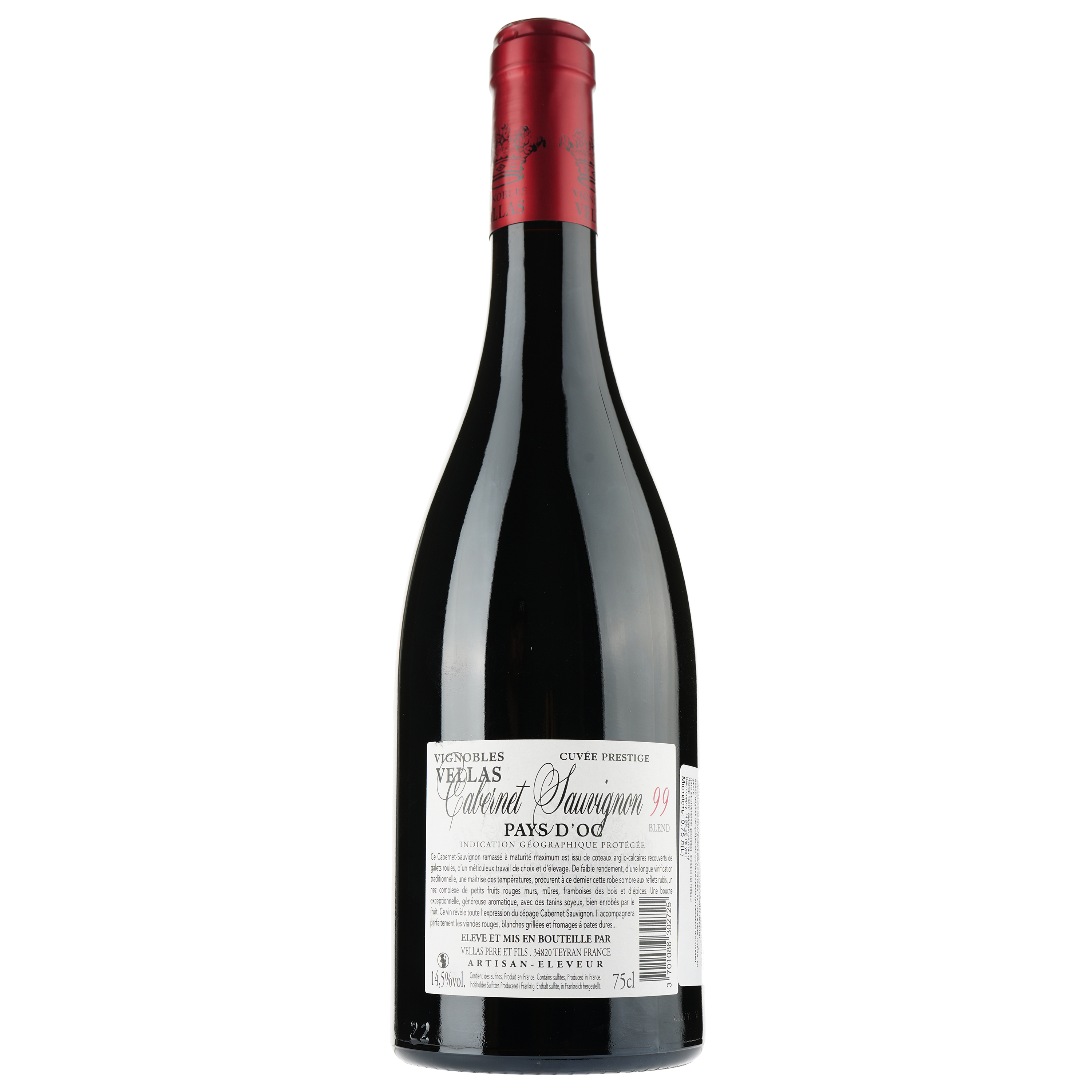Вино Vignobles Vellas Cabernet 99 Blend Edition Limitee IGP Pays D'Oc, червоне, сухе, 0,75 л - фото 2