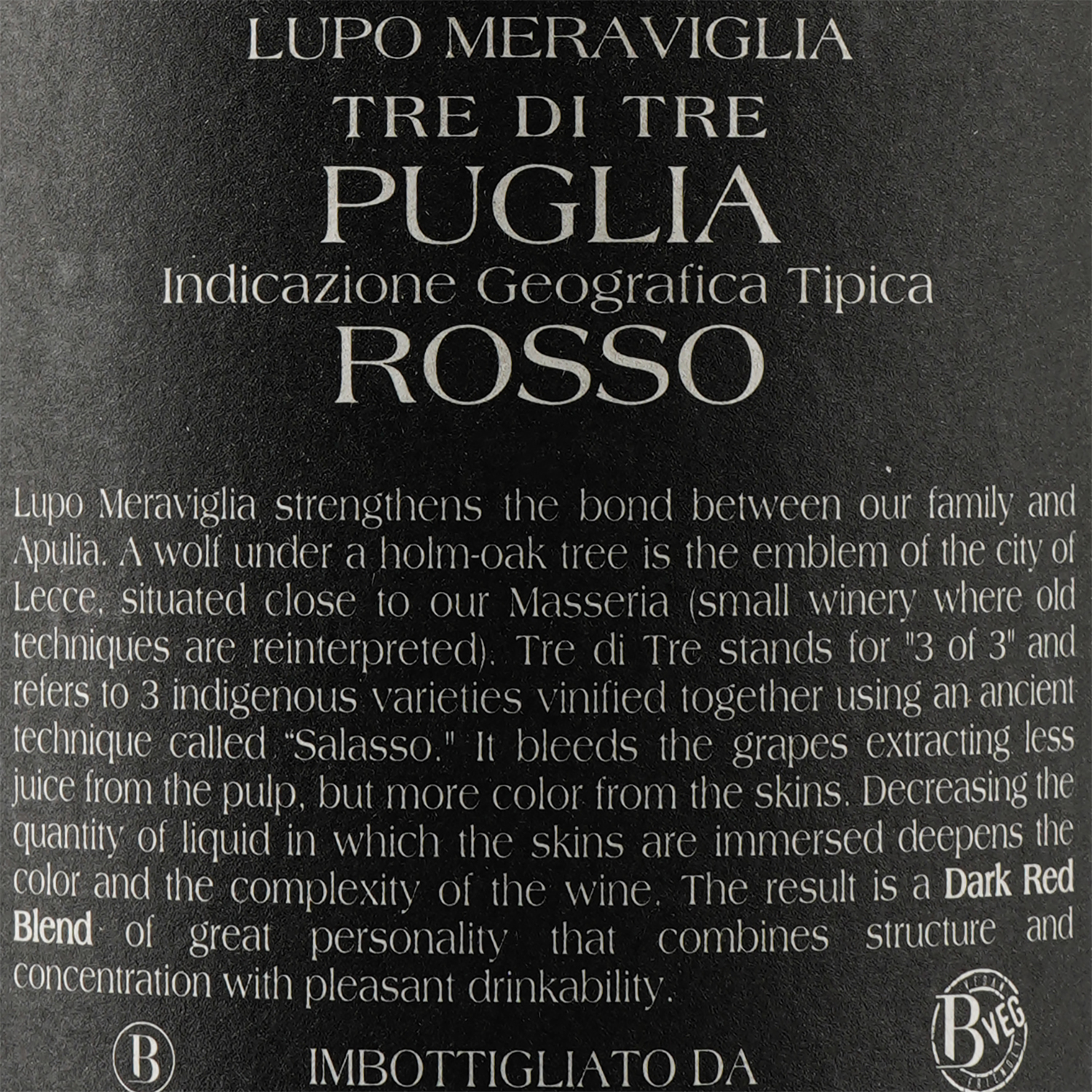 Вино Lupo Meraviglia Tre di Tre Puglia IGT, красное, полусухое, 14,5%, 0,75 л - фото 3
