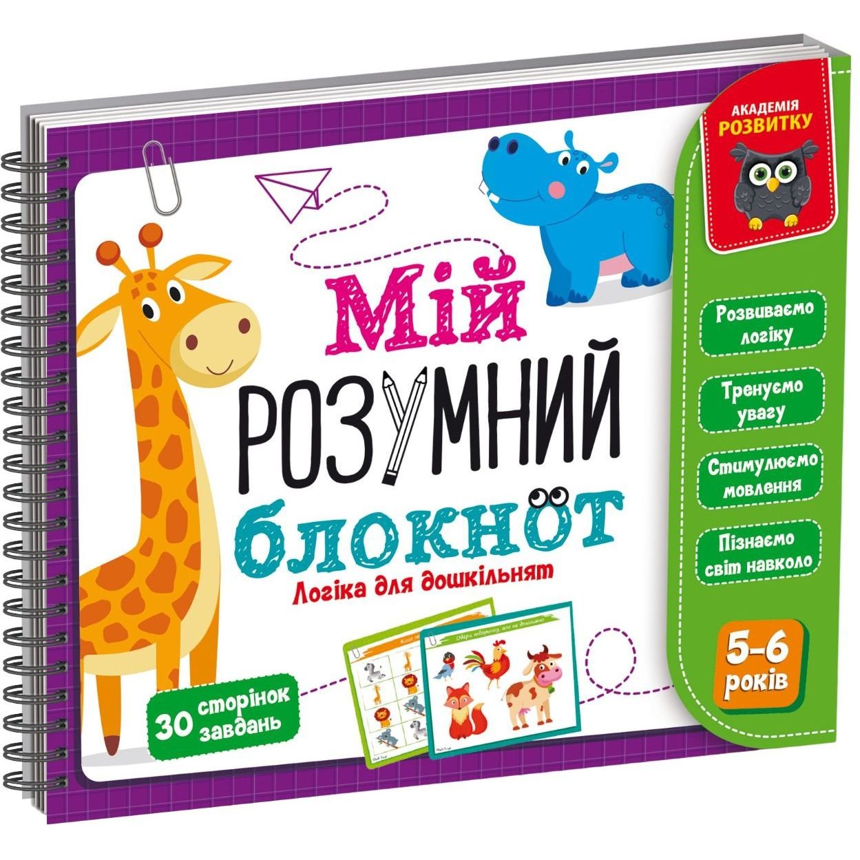 Игра развивающая Vladi Toys Академия развития Мой умный блокнот: логика для дошкольников (VT5001-02) - фото 1