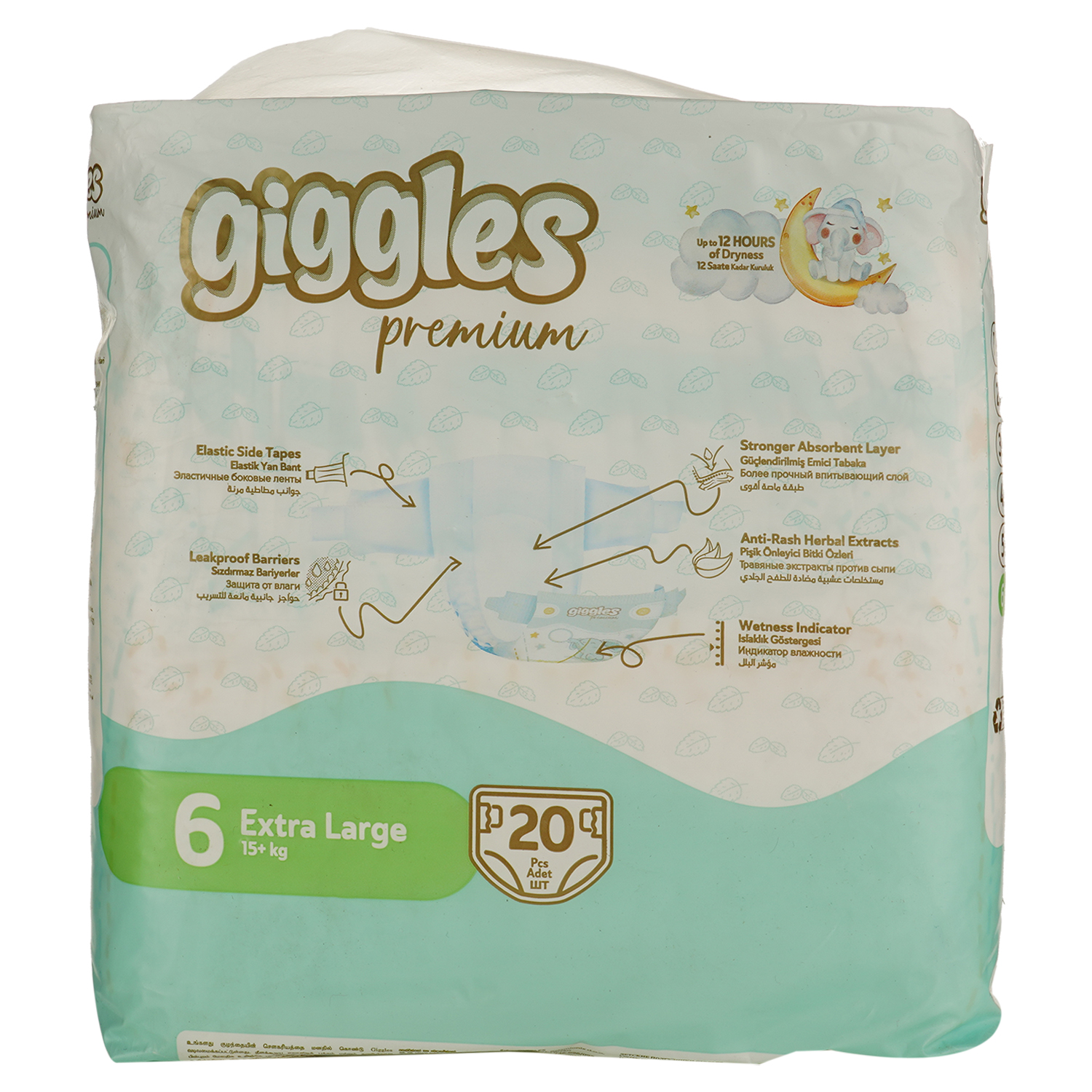 Підгузки Giggles Premium Extra Large 6 (15+ кг) 20 шт. - фото 2