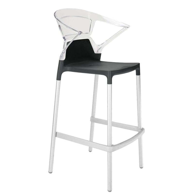 Барное кресло Papatya Ego-K, черный с белым (4820123440219) - фото 1