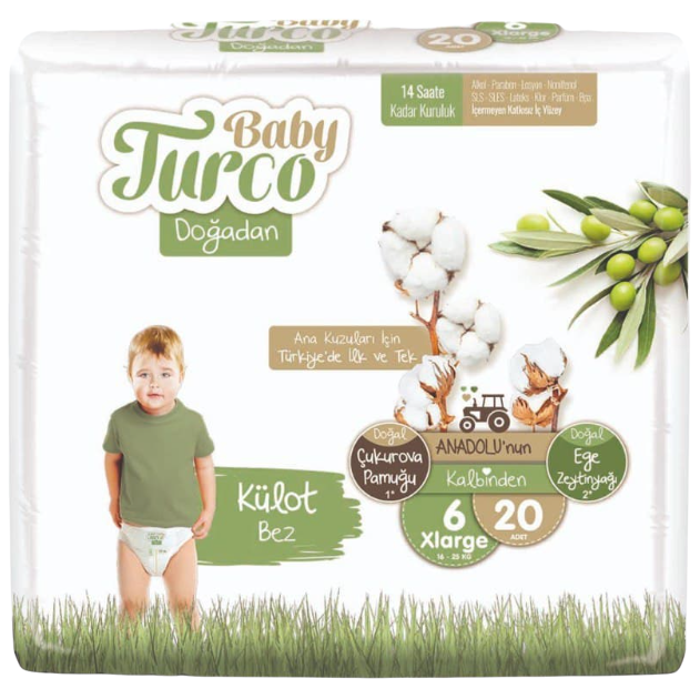 Підгузки дитячі Baby Turco 6 (16+ кг), 20 шт. (8682241200078) - фото 1