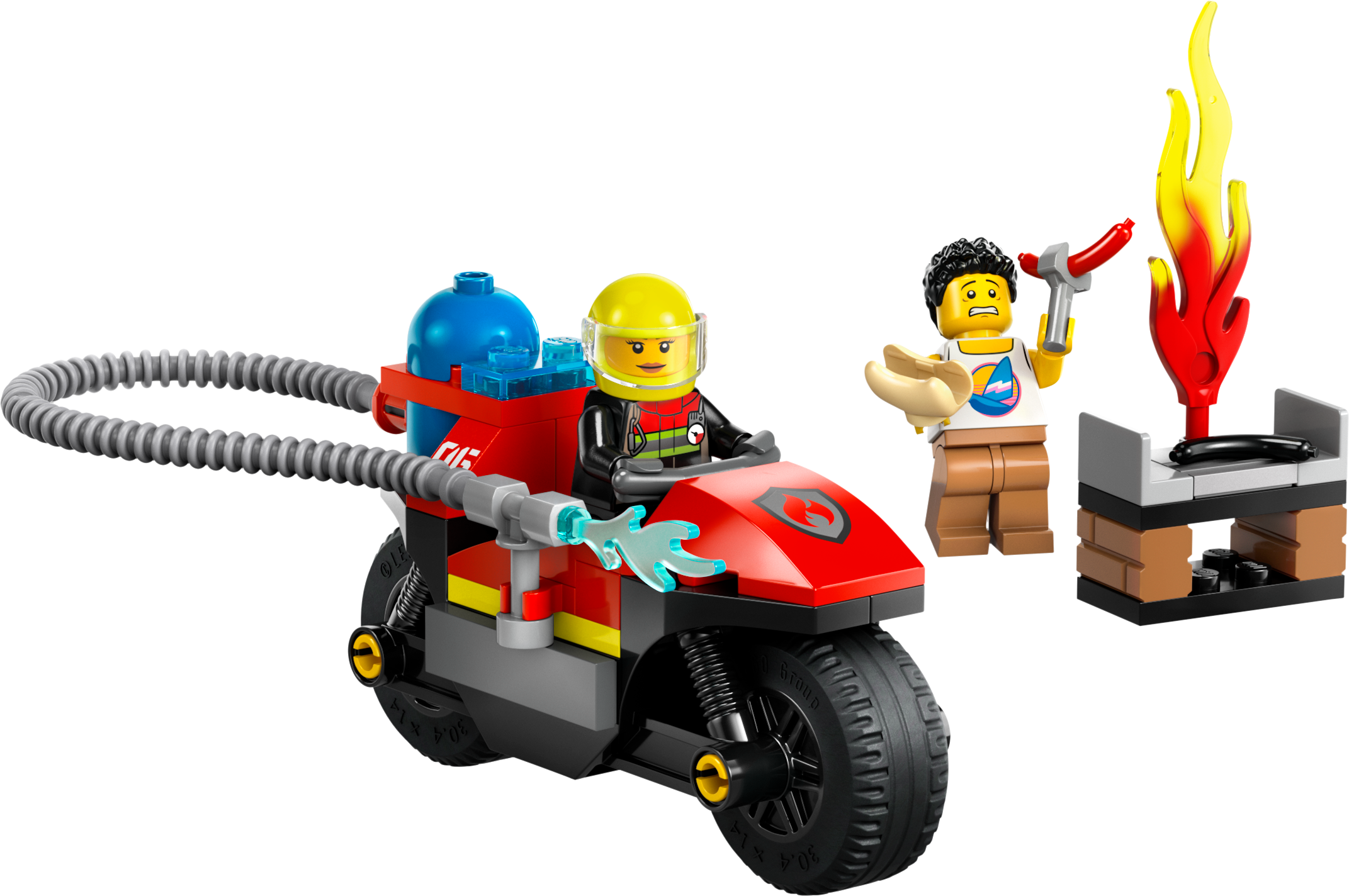 Конструктор LEGO City Пожарный спасательный мотоцикл 57 деталей (60410) - фото 2