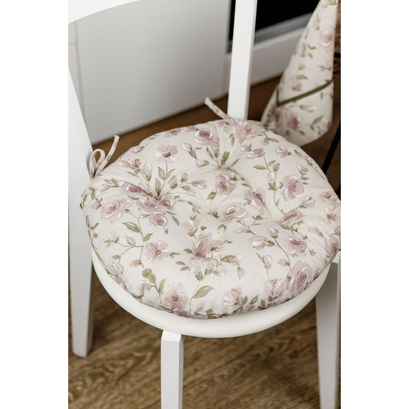 Подушка на стул Прованс Тереза ​​цветочки Dх40 см (34529) - фото 1