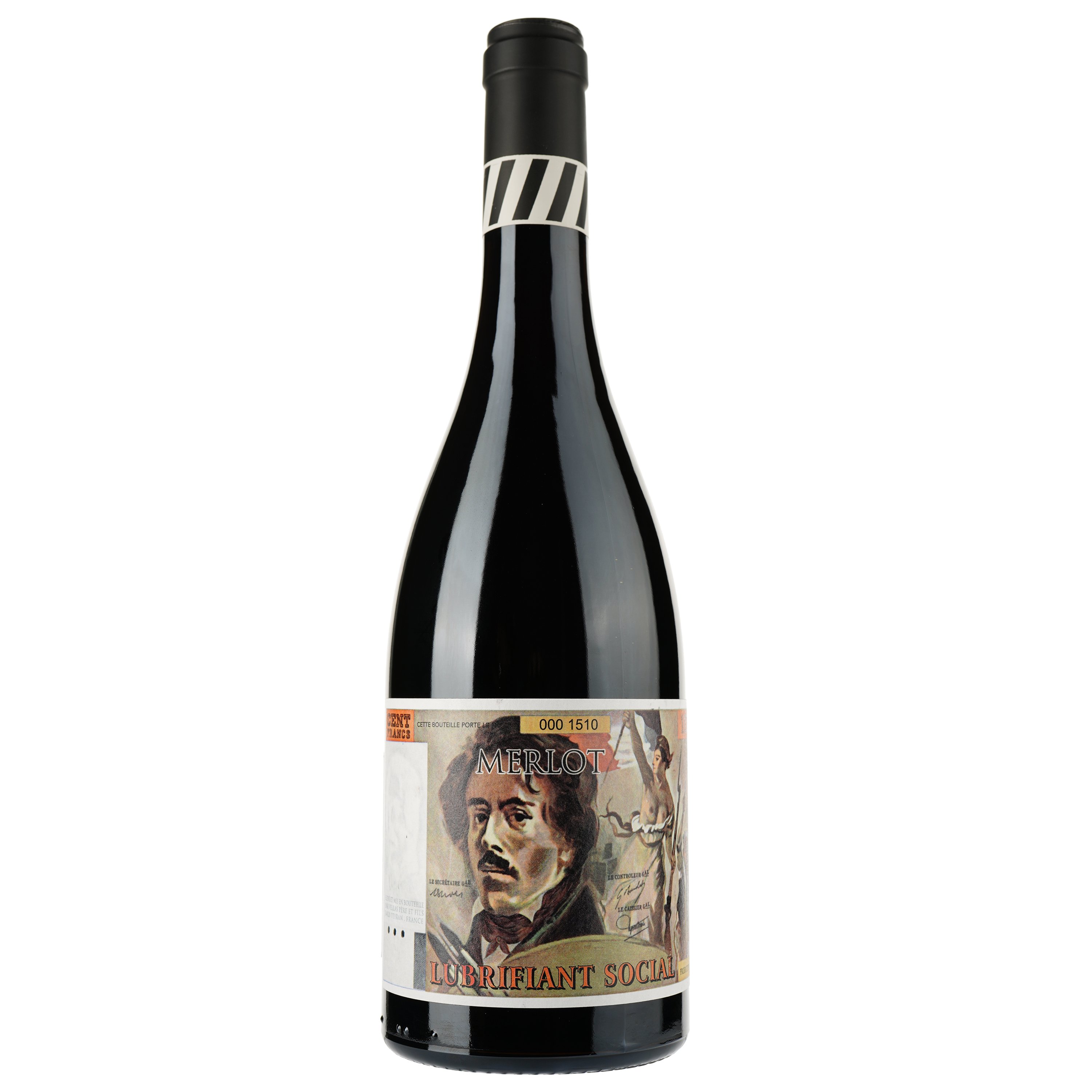 Вино Closerie Du Banquier Lubrifiant Social Merlot IGP Pays D'Oc, красное, сухое, 0,75 л - фото 1