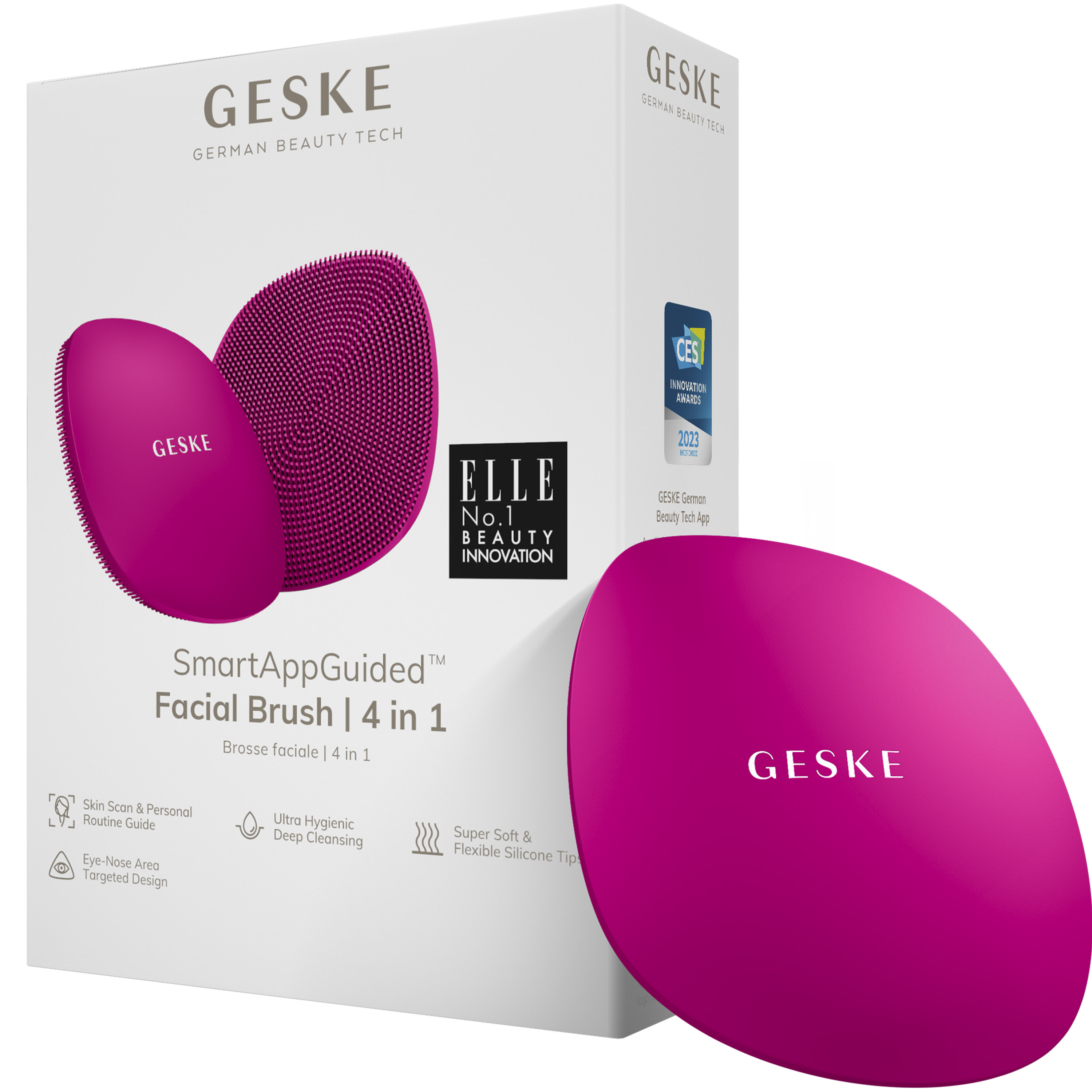 Щетка для лица GESKE Facial Brush 4 в 1 сиреневая - фото 1