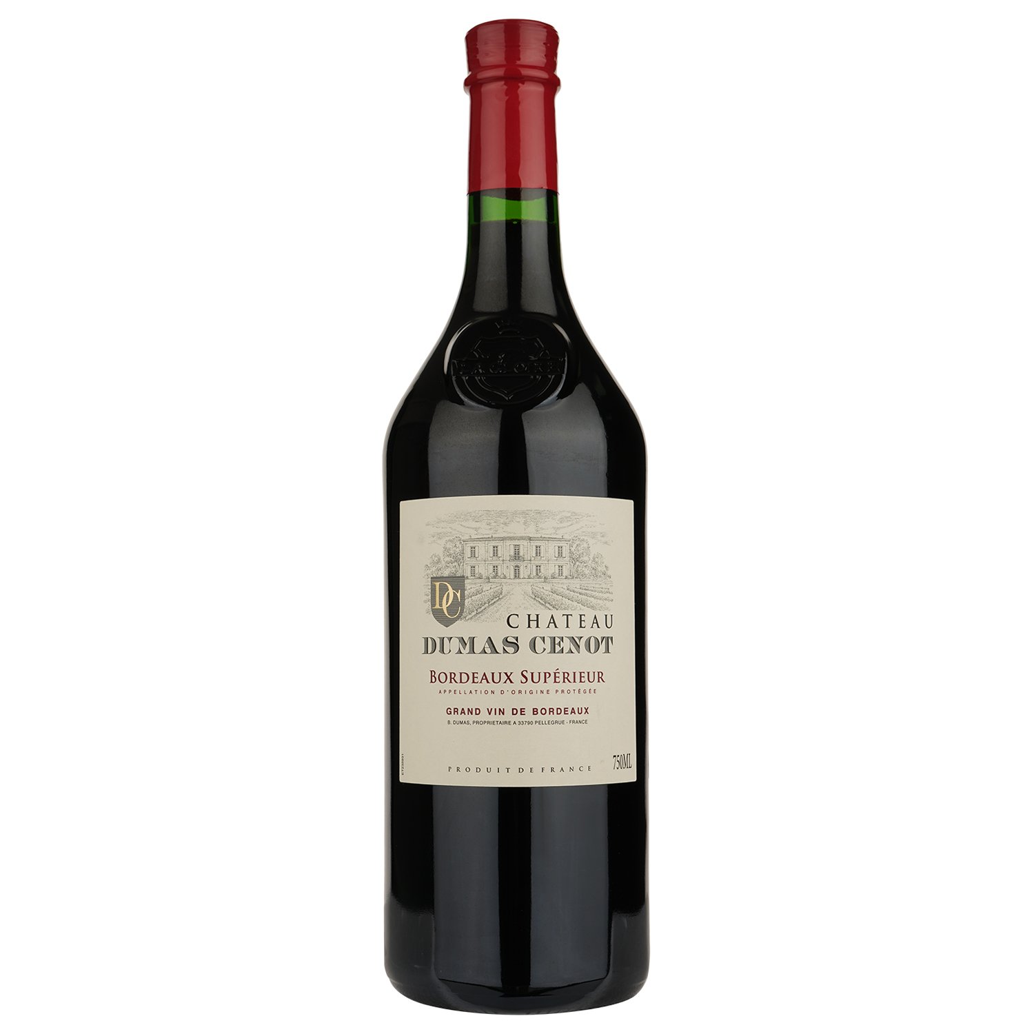 Вино Chateau Dumas Cenot Bordeaux Superieur, красное, сухое, 12%, 0,75 л (31074) - фото 1